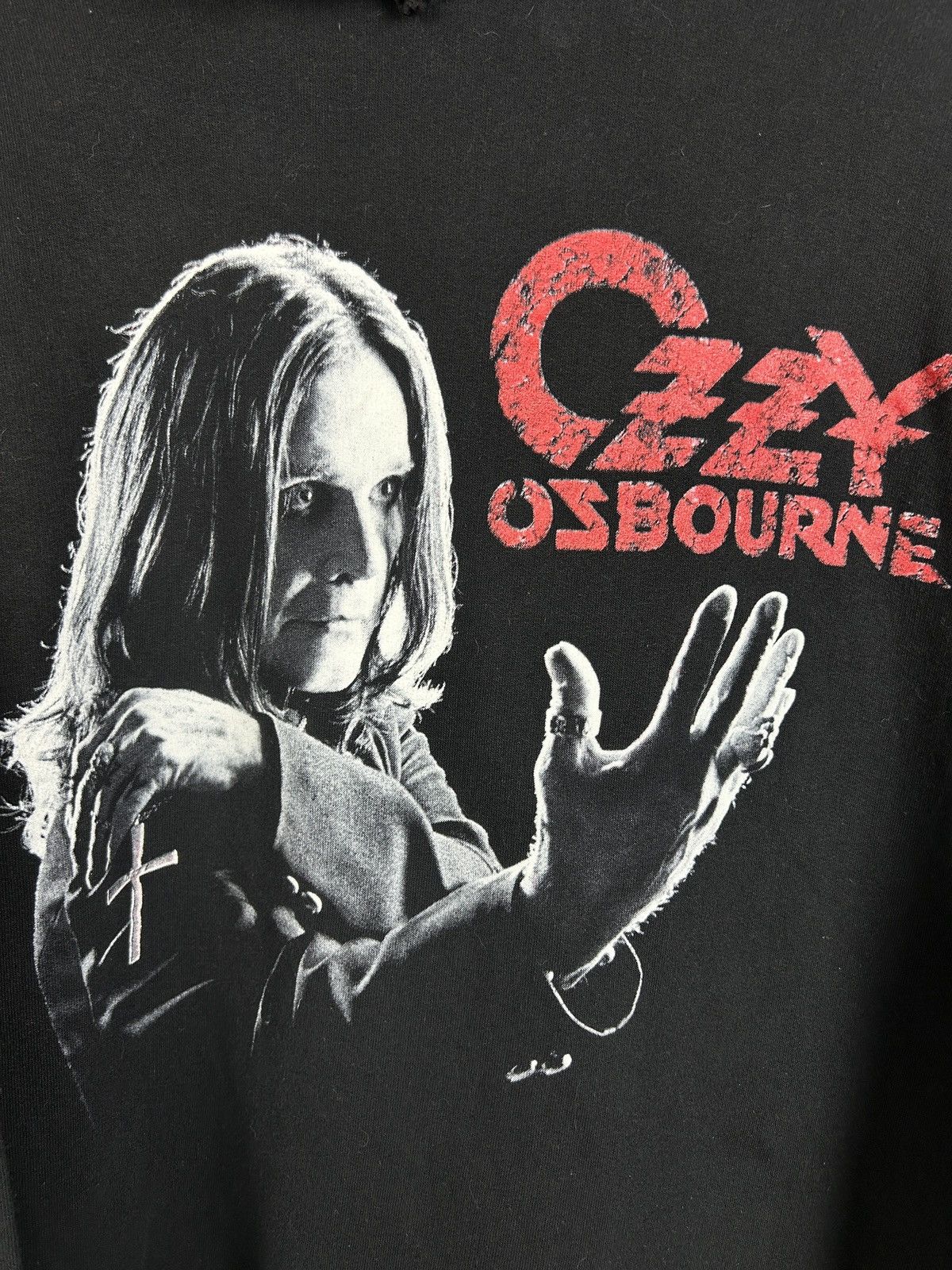 Band Tees Vintage Ozzy Osbourne Face Cross Boot Hoodie Metal Black ~S Size US S / EU 44-46 / 1 - 2 Thumbnail