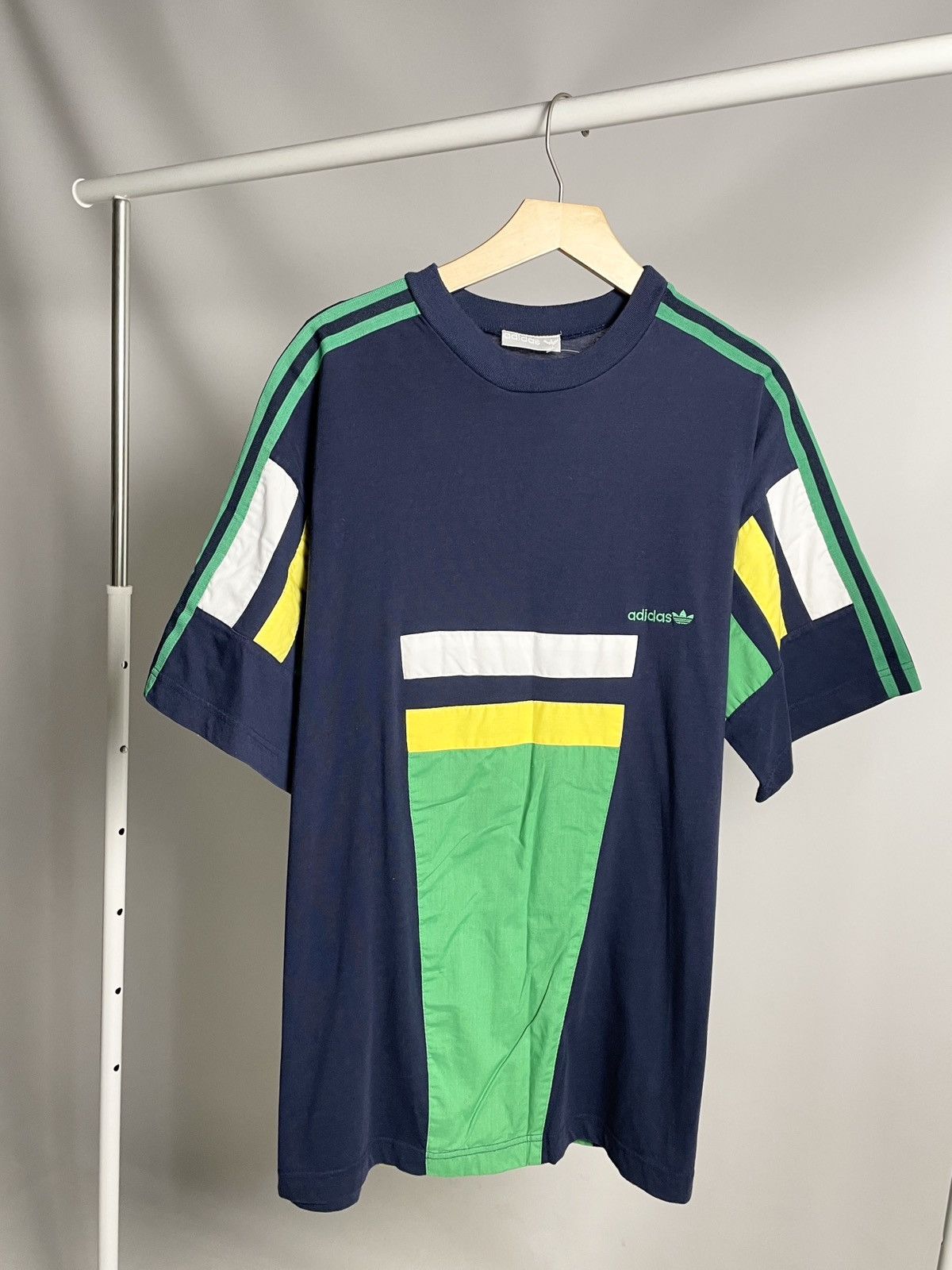 Adidas × Vintage 🦖VINTAGE 🦖 Adidas Brasil Striped Blue Jersey eqt Tee shirt Size US L / EU 52-54 / 3 - 2 Thumbnail