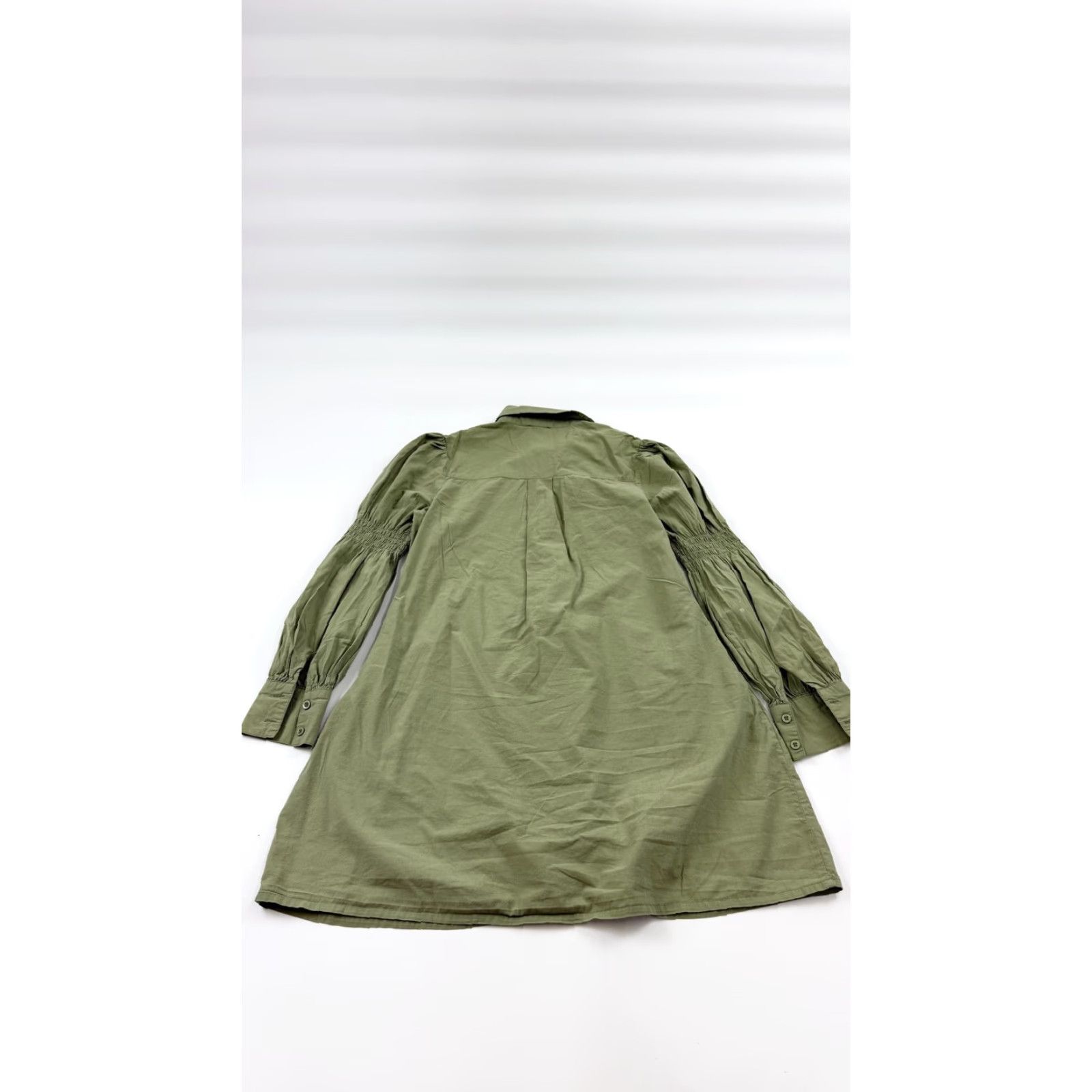 Vintage Lola May Dress Womens 8 Green Button Front Long Sleeve Pocket Shirt 100% Cotton Size M / US 6-8 / IT 42-44 - 7 Thumbnail