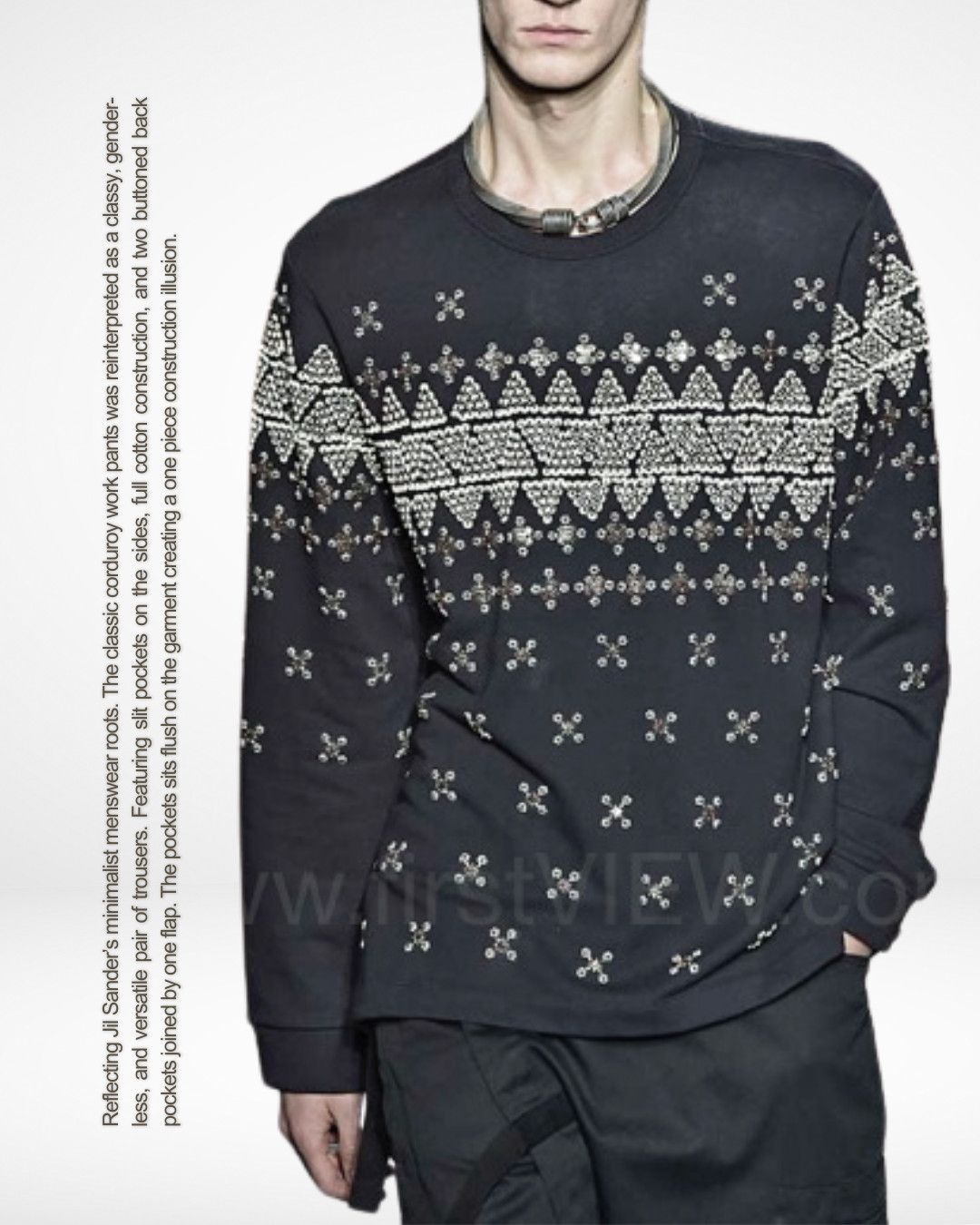 Dries Van Noten A/W 2015 Silver Embellished Miao Relaxed Pullover Size US L / EU 52-54 / 3 - 2 Thumbnail