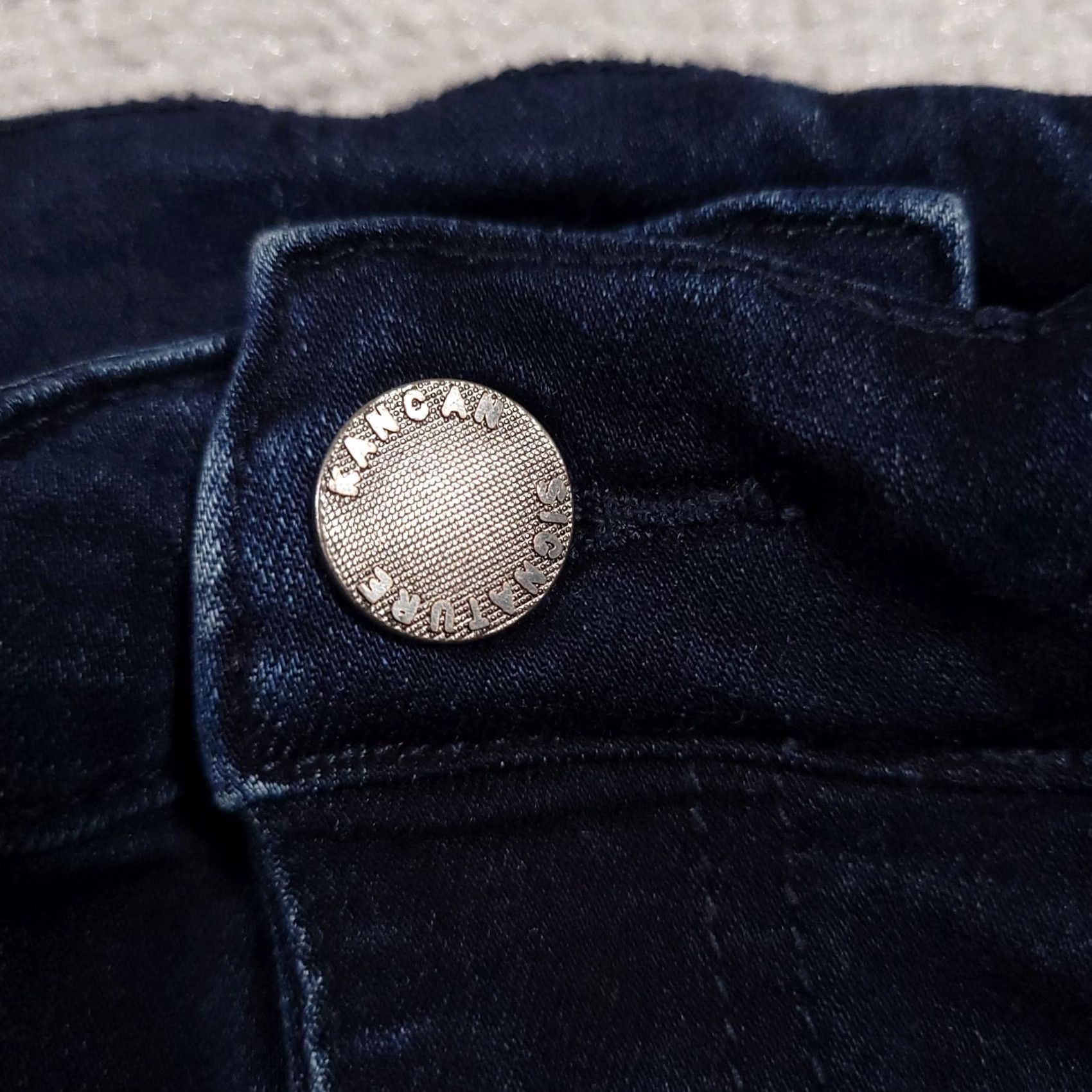 Vintage KanCan Jeans Womens 23 Dark Wash Skinny High Rise Raw Hem Stretch Denim Pants Size 40" / US 18 - 6 Thumbnail