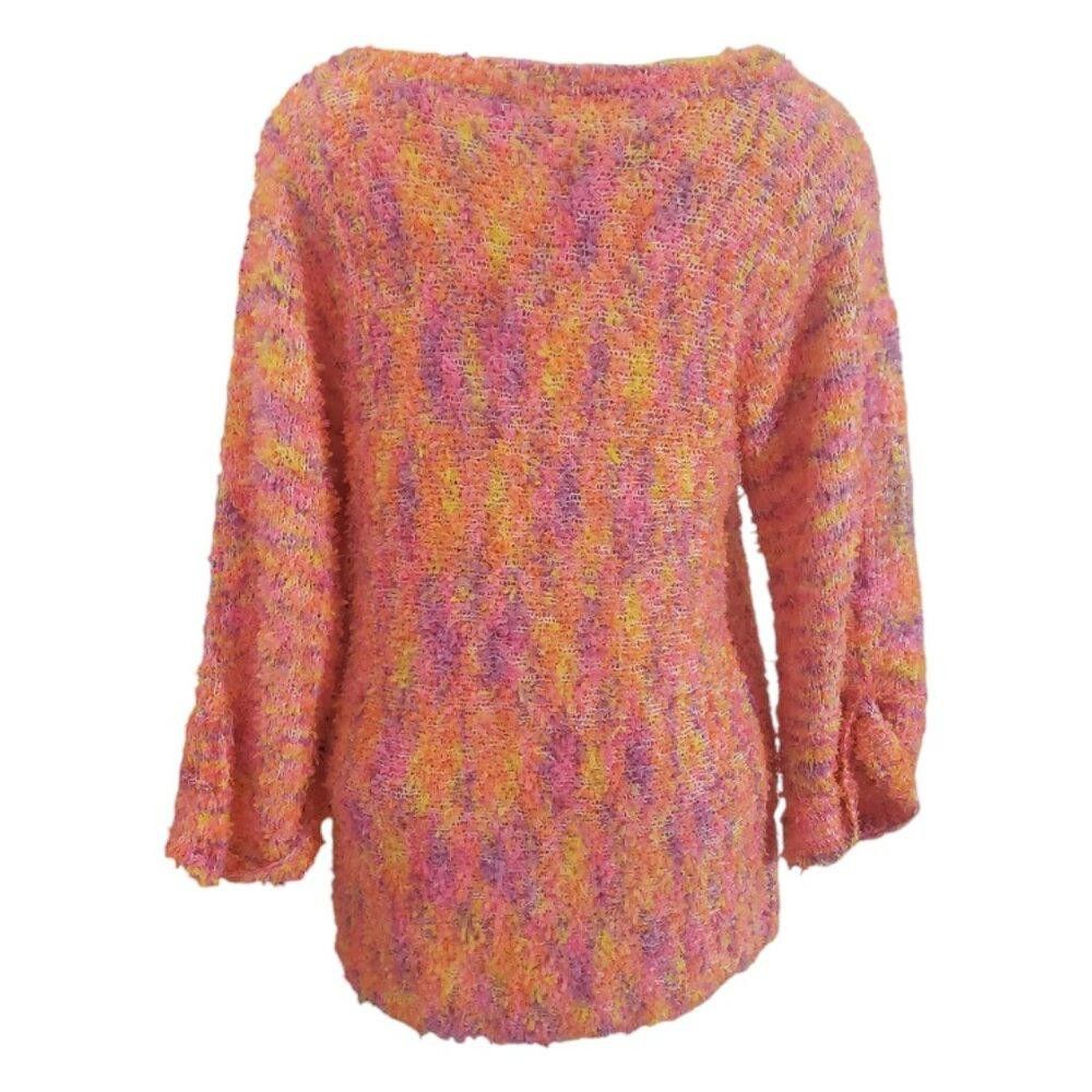 Designer CT1992 Ethyl Kang Papillion Orange Multi Color Sweater M Size M / US 6-8 / IT 42-44 - 5 Thumbnail
