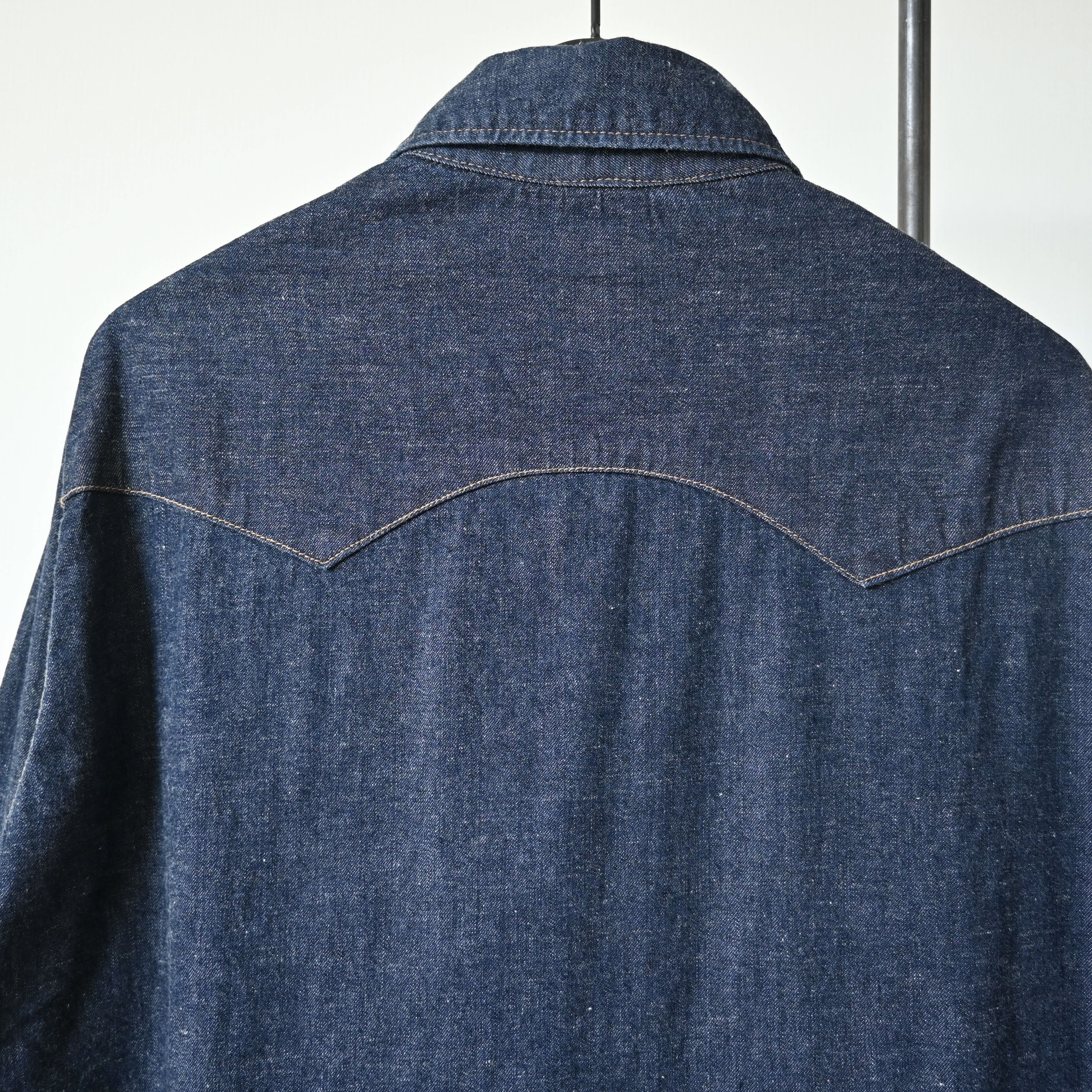 Japanese Brand VTG 1990s BLUE WAY indigo denim western shirt, made in Japan Size US L / EU 52-54 / 3 - 3 Thumbnail