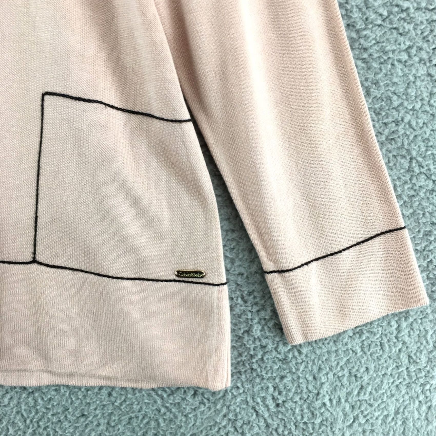 Calvin Klein Calvin Klein Knit Sweater Tee Top Womens Medium Pink Long Sleeve Crew Neck Shirt Adult M Pink Classic Pullover Womens Size M / US 6-8 / IT 42-44 - 3 Thumbnail