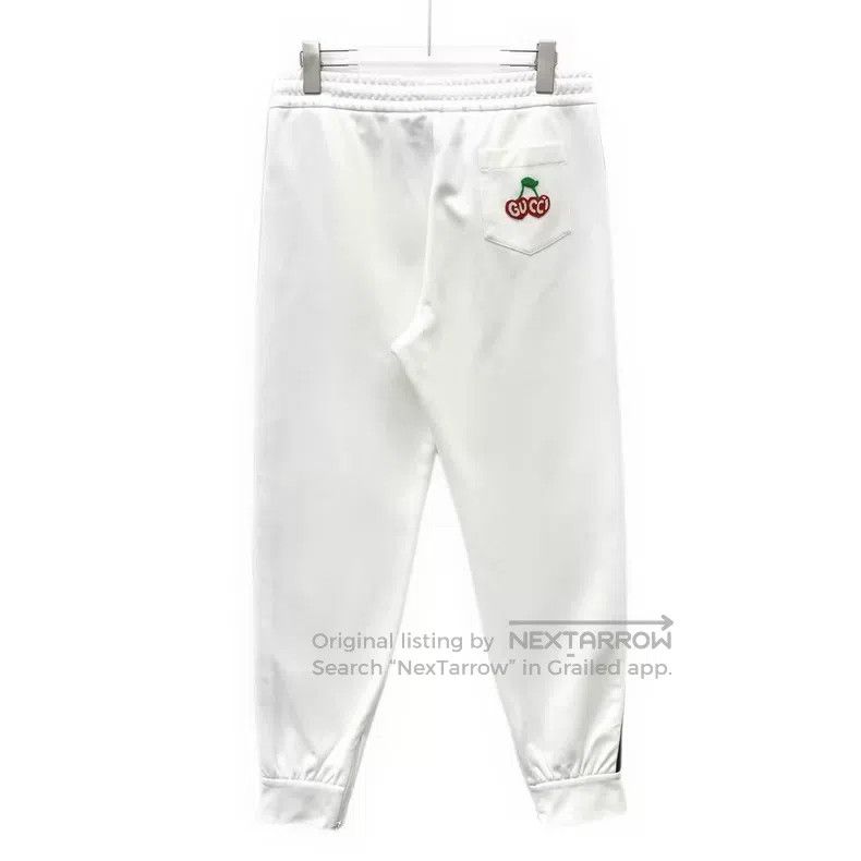 Gucci Gucci Size L White logo cherry pattern elastic waist leg ca Size 24" / US 00 / IT 34 - 2 Thumbnail