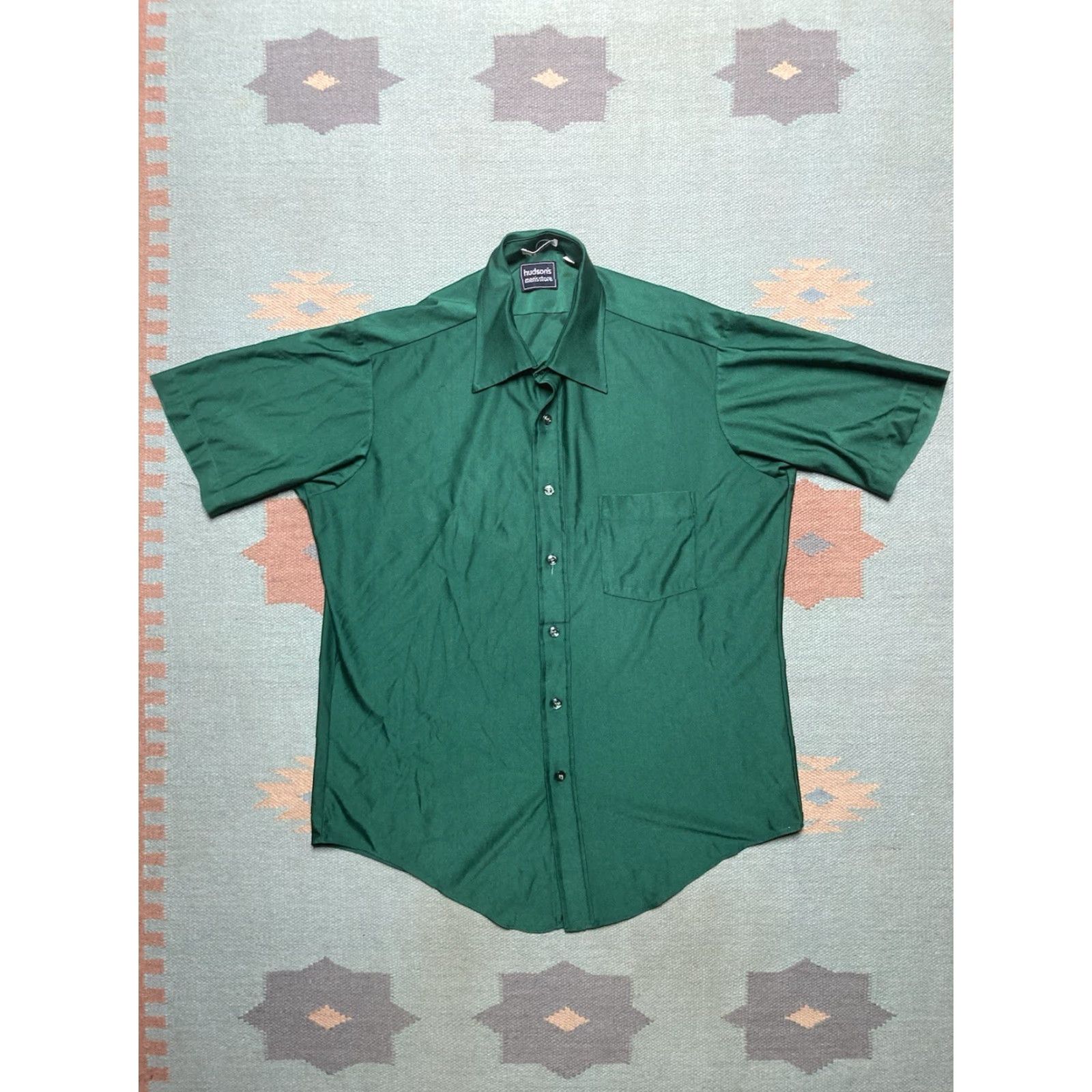 Hudson VINTAGE Hudson’s Detroit Polo Shirt Green 80s Short Sleeve Large Mens XLarge? Size US L / EU 52-54 / 3 - 2 Thumbnail