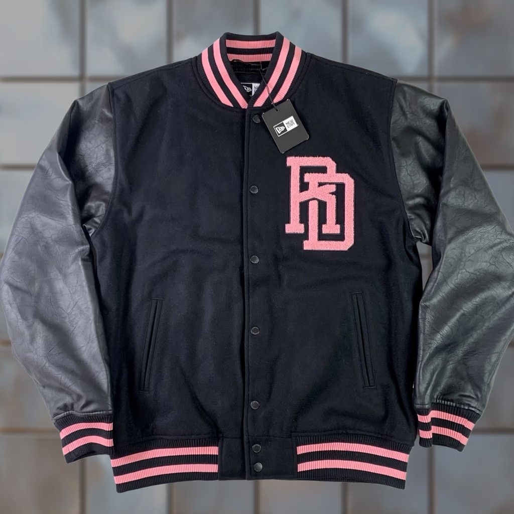 New Era New Era Dominican Republic Baseball Varsity Letterman Bomber Jacket Mens Large Black Wool Mid-Length Snap Front Regular Size L Mens Size US L / EU 52-54 / 3 - 1 Thumbnail