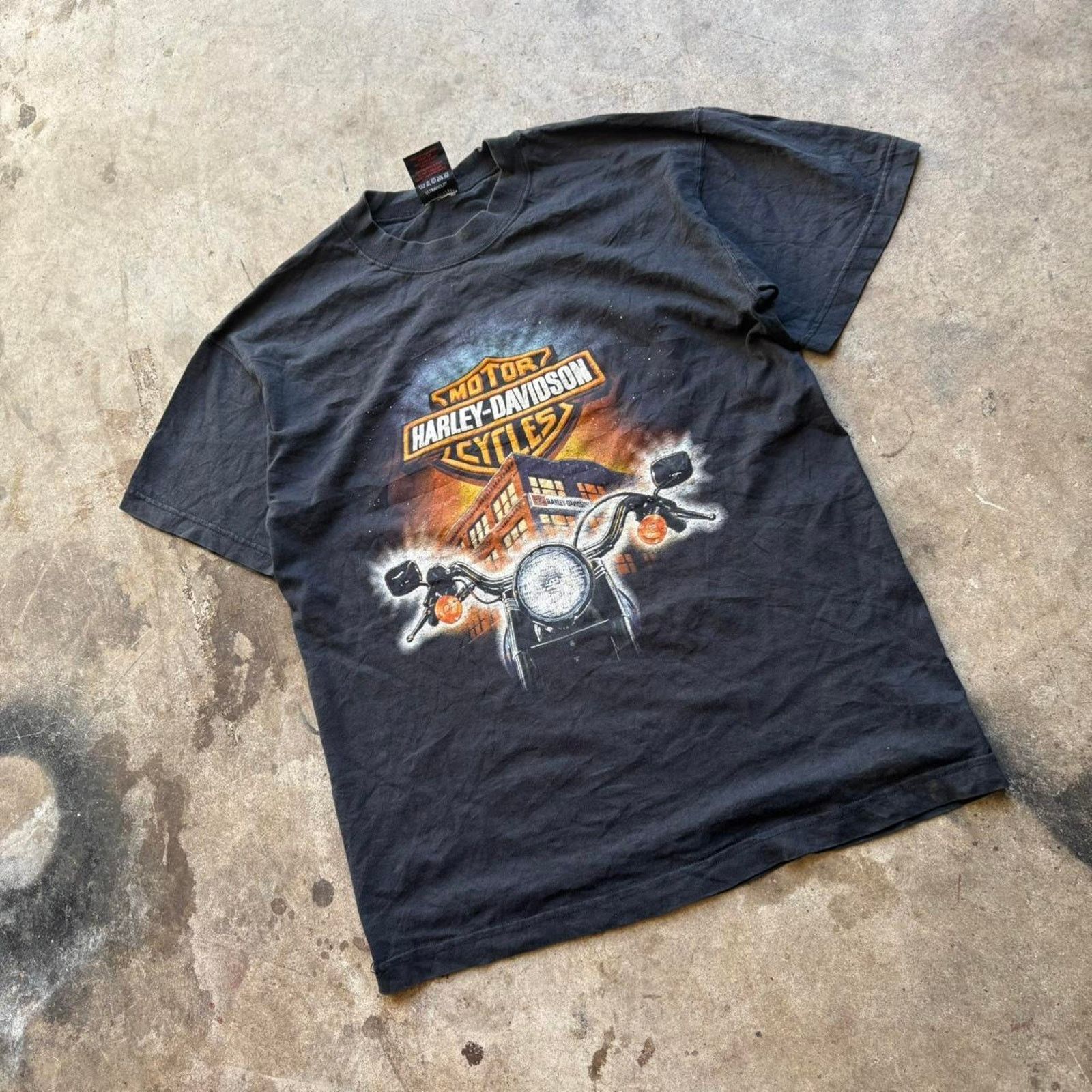 Harley Davidson Vintage 90s harley davidson black bear faded tee shirt Hanes Size US M / EU 48-50 / 2 - 2 Thumbnail