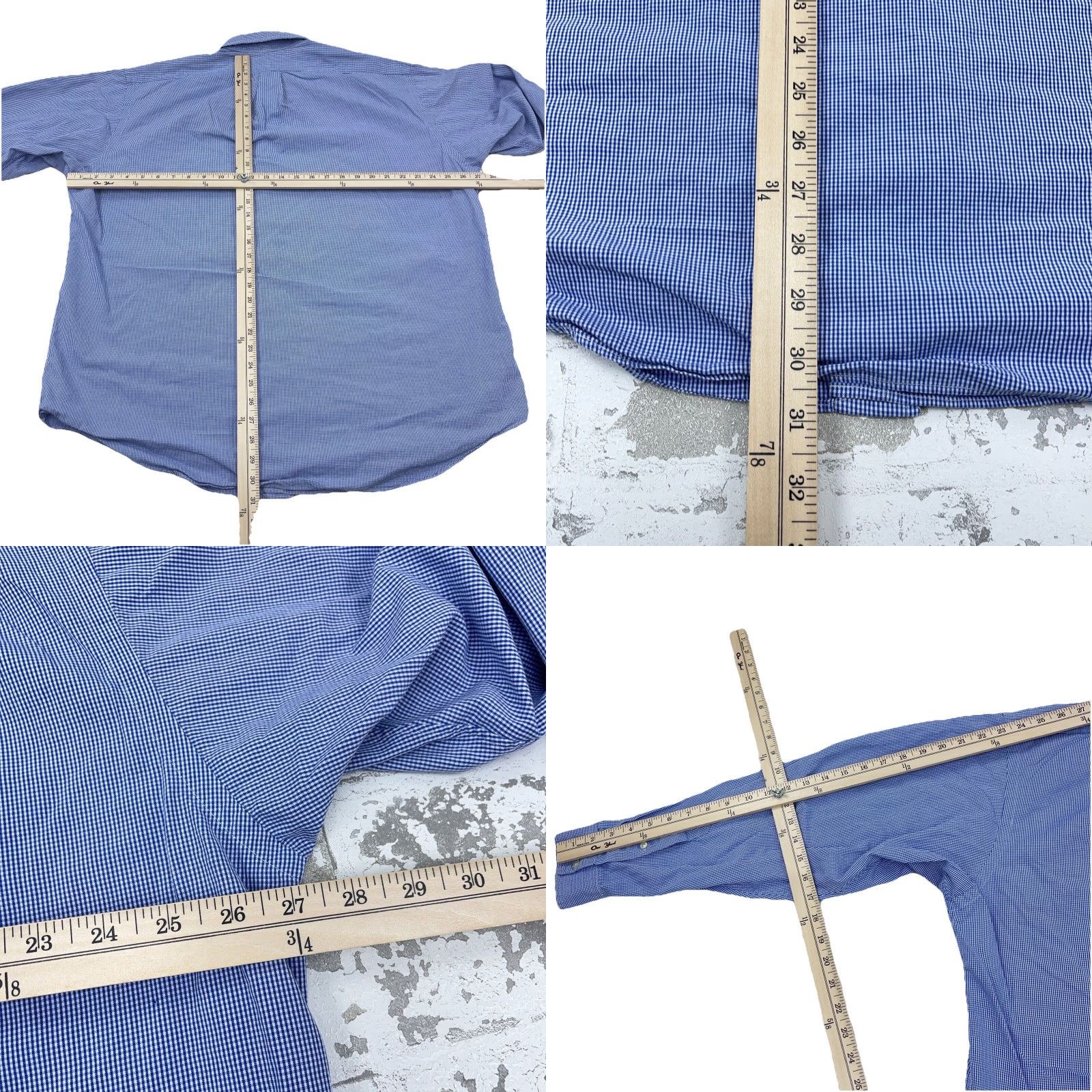 Ralph Lauren Ralph Lauren Button-Up Shirt Men XL Blue White Check Casual Regular Fit Size 46R - 8 Thumbnail