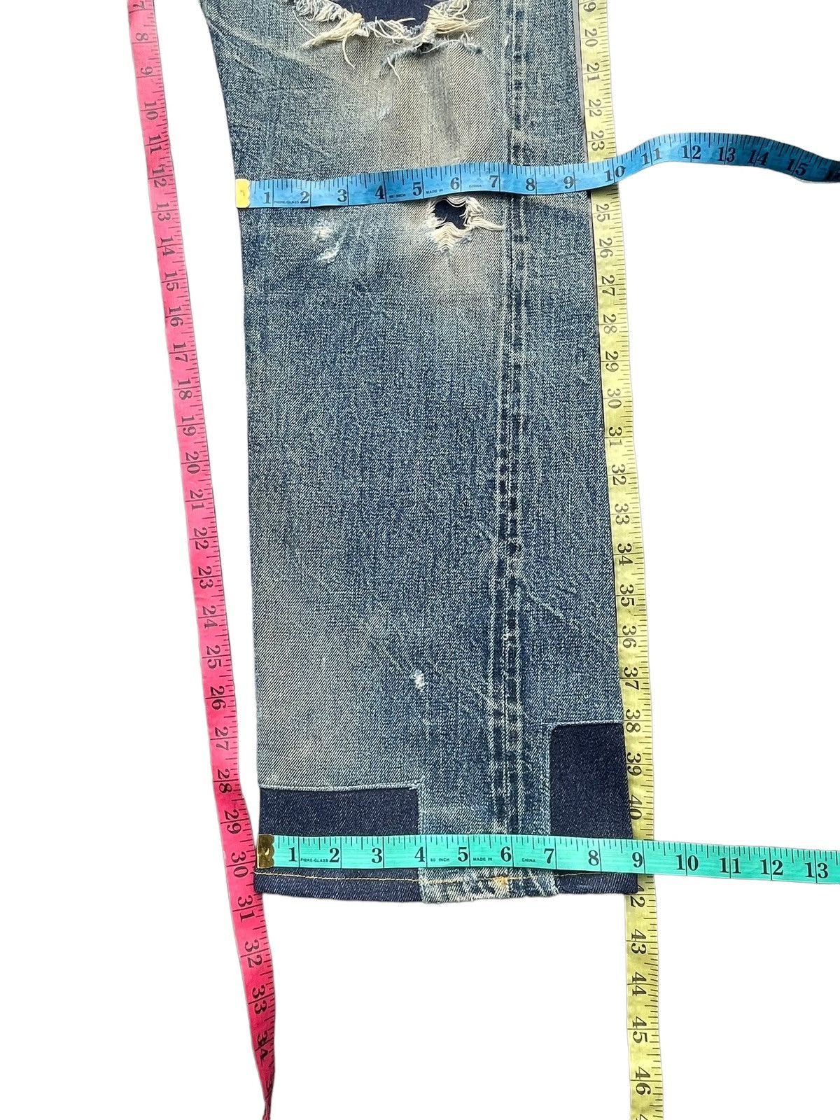 Denime × Vintage Vintage Denime Selvedge Distresed Denim Size US 32 / EU 48 - 24 Thumbnail