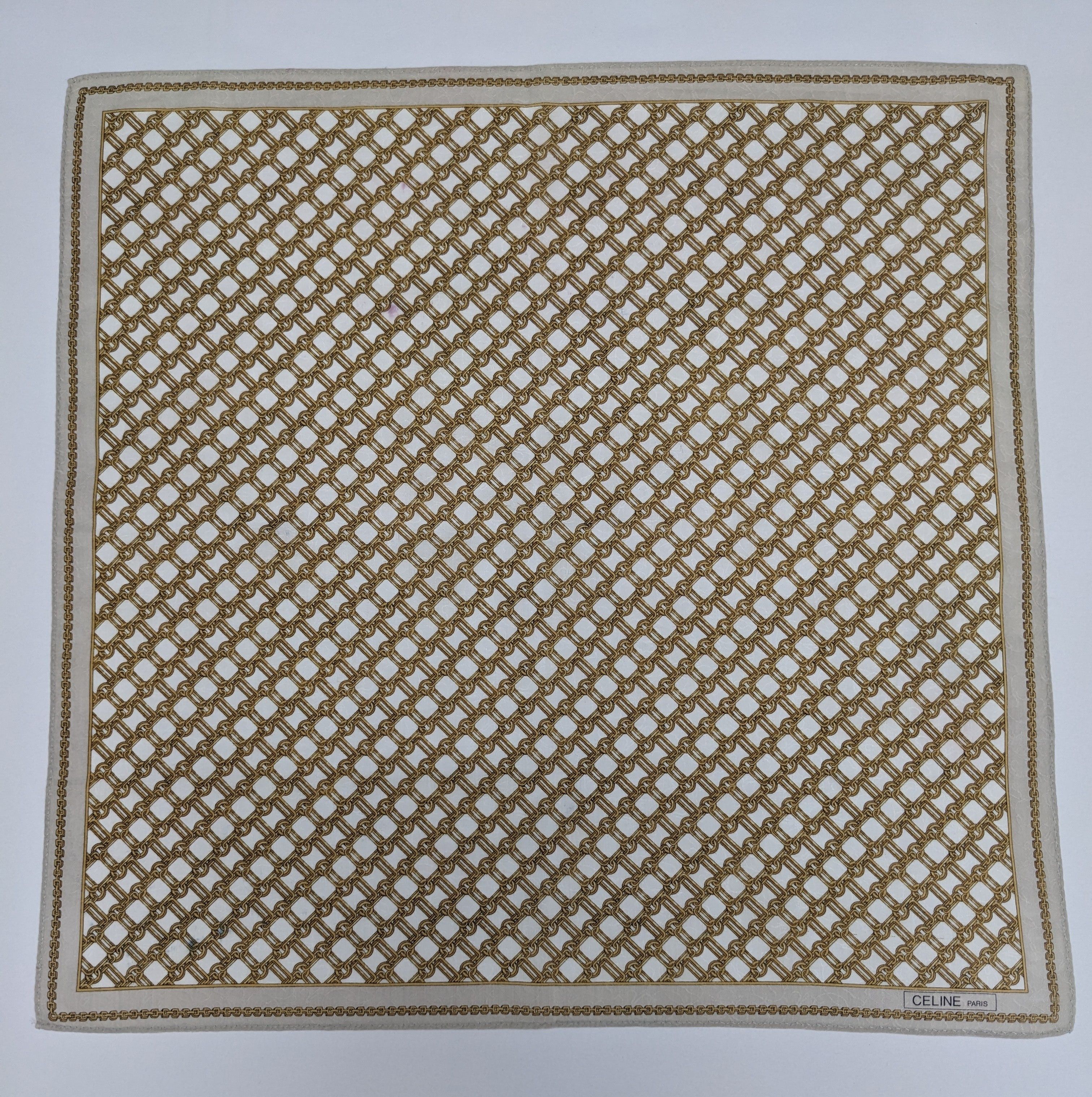 Celine VINTAGE CELINE PARIS EQUESTRIAN CHAIN SILK HANDKERCHIEF Size ONE SIZE - 3 Thumbnail