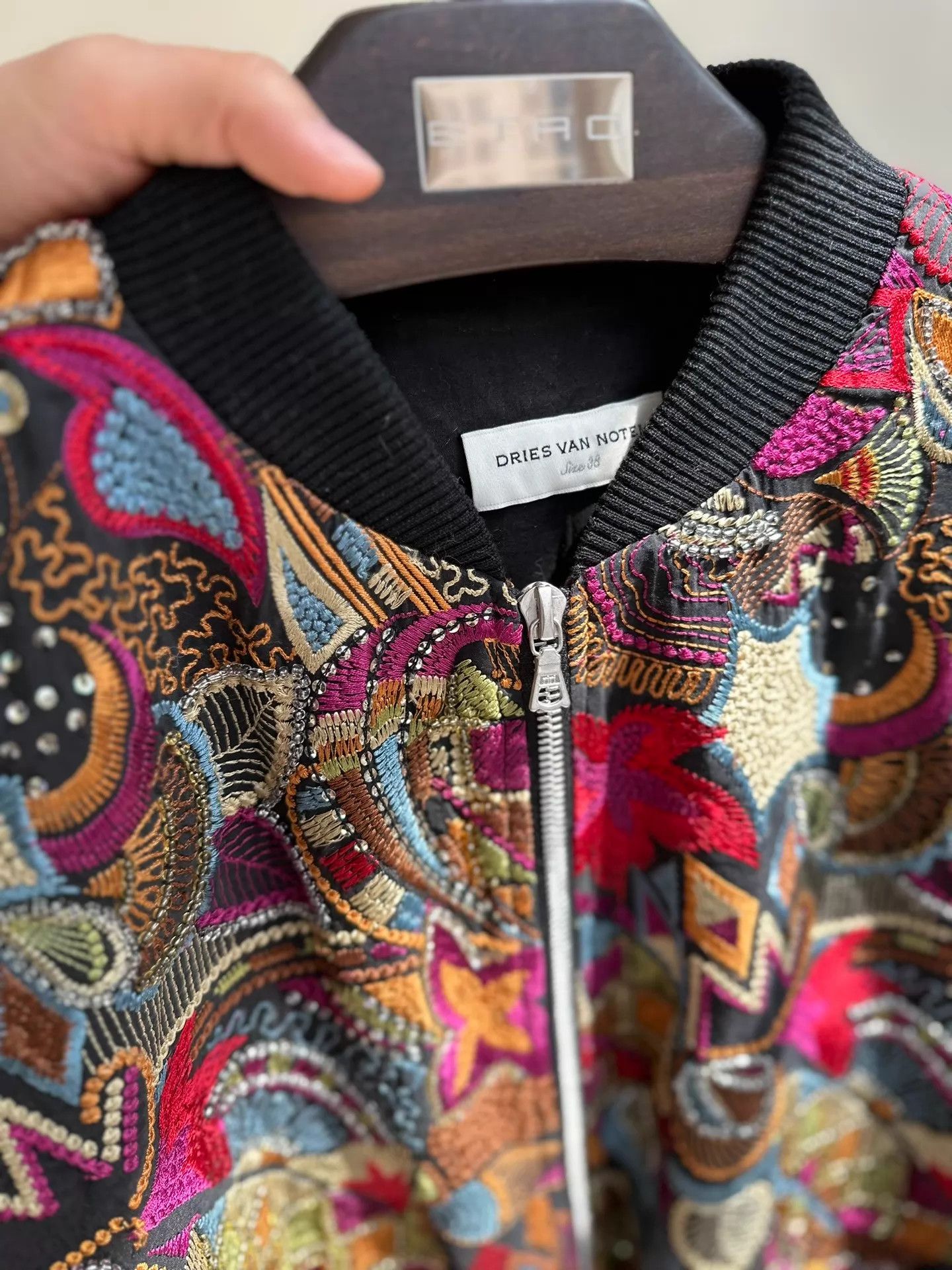 Dries Van Noten DVN Runway Silk-Cotton Beaded Embroidered Rare 95 New 38 Size XS / US 0-2 / IT 36-38 - 4 Thumbnail