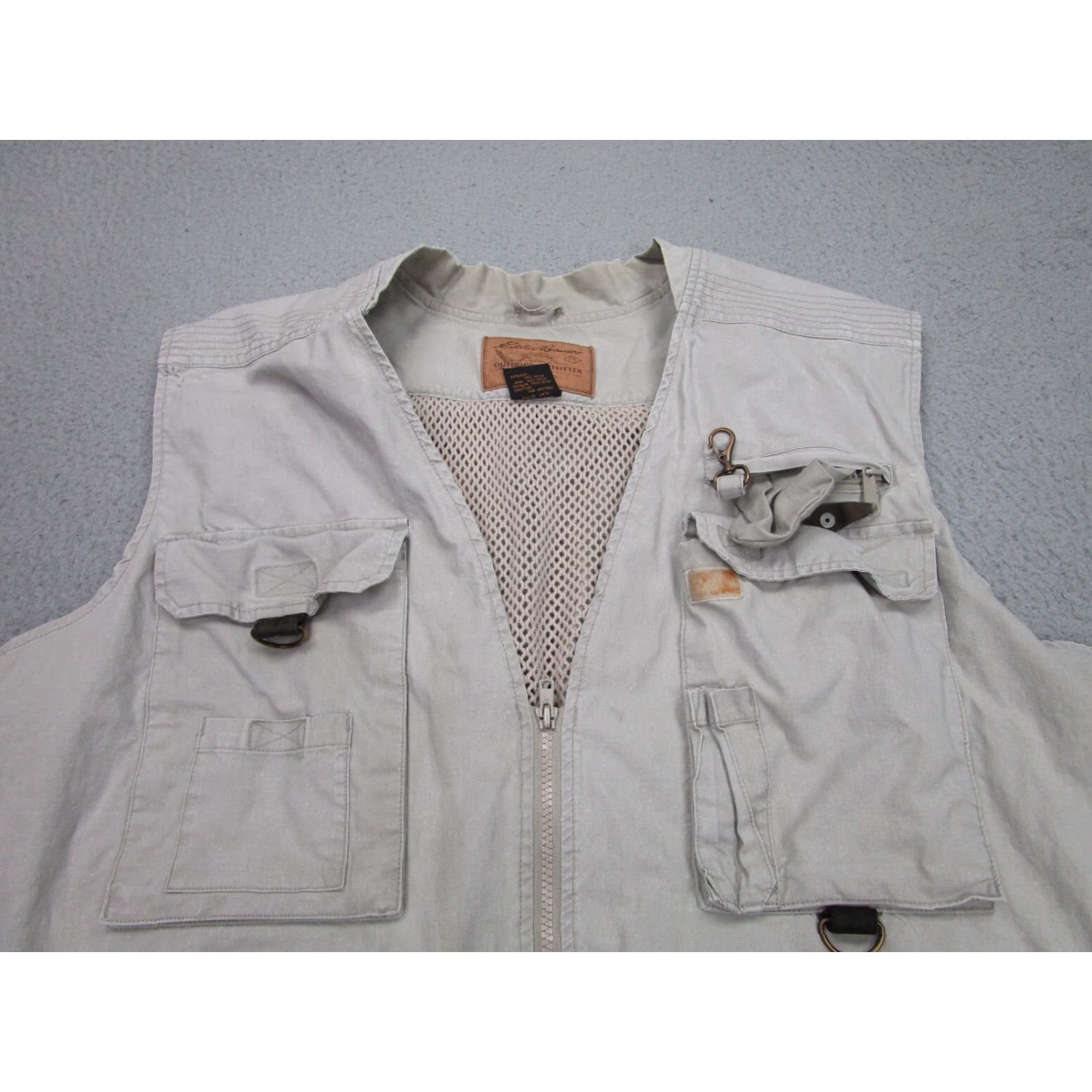 Eddie Bauer VINTAGE Eddie Bauer Vest Mens XL Cargo Outdoor Hike Hunt Camp Beige 90s Mens Size US XL / EU 56 / 4 - 2 Thumbnail