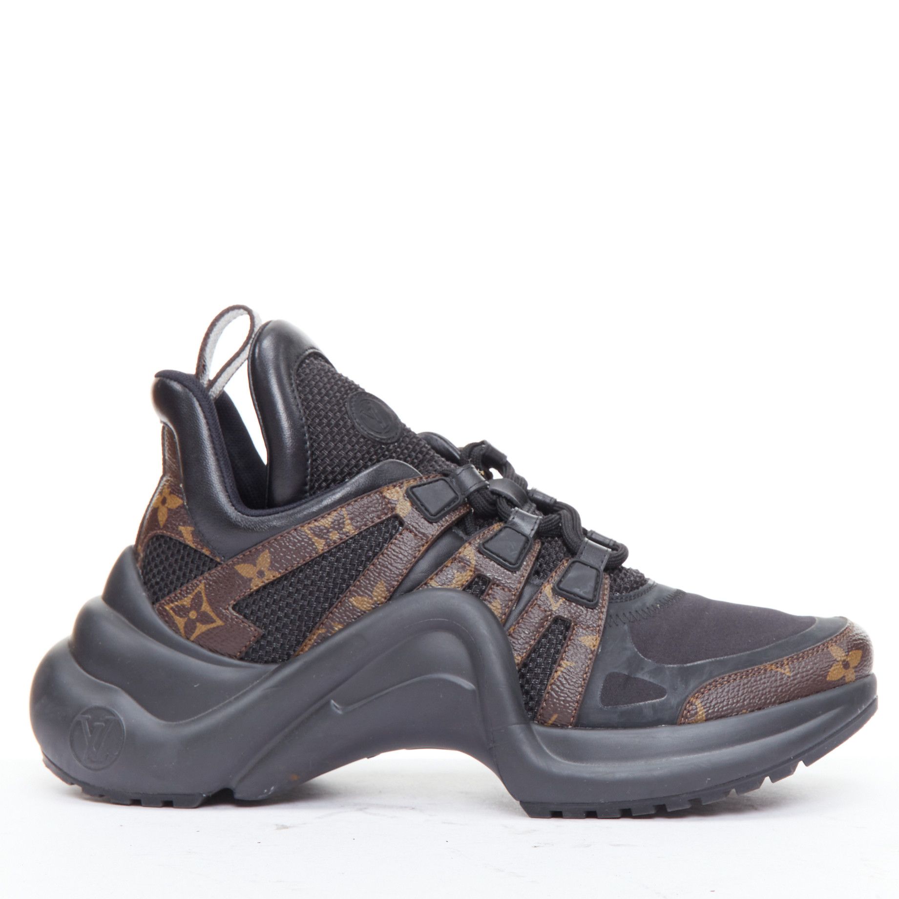 Louis Vuitton LOUIS VUITTON Archlight black LV monogram chunky sneakers EU39 Size US 9 / IT 39 - 1 Thumbnail