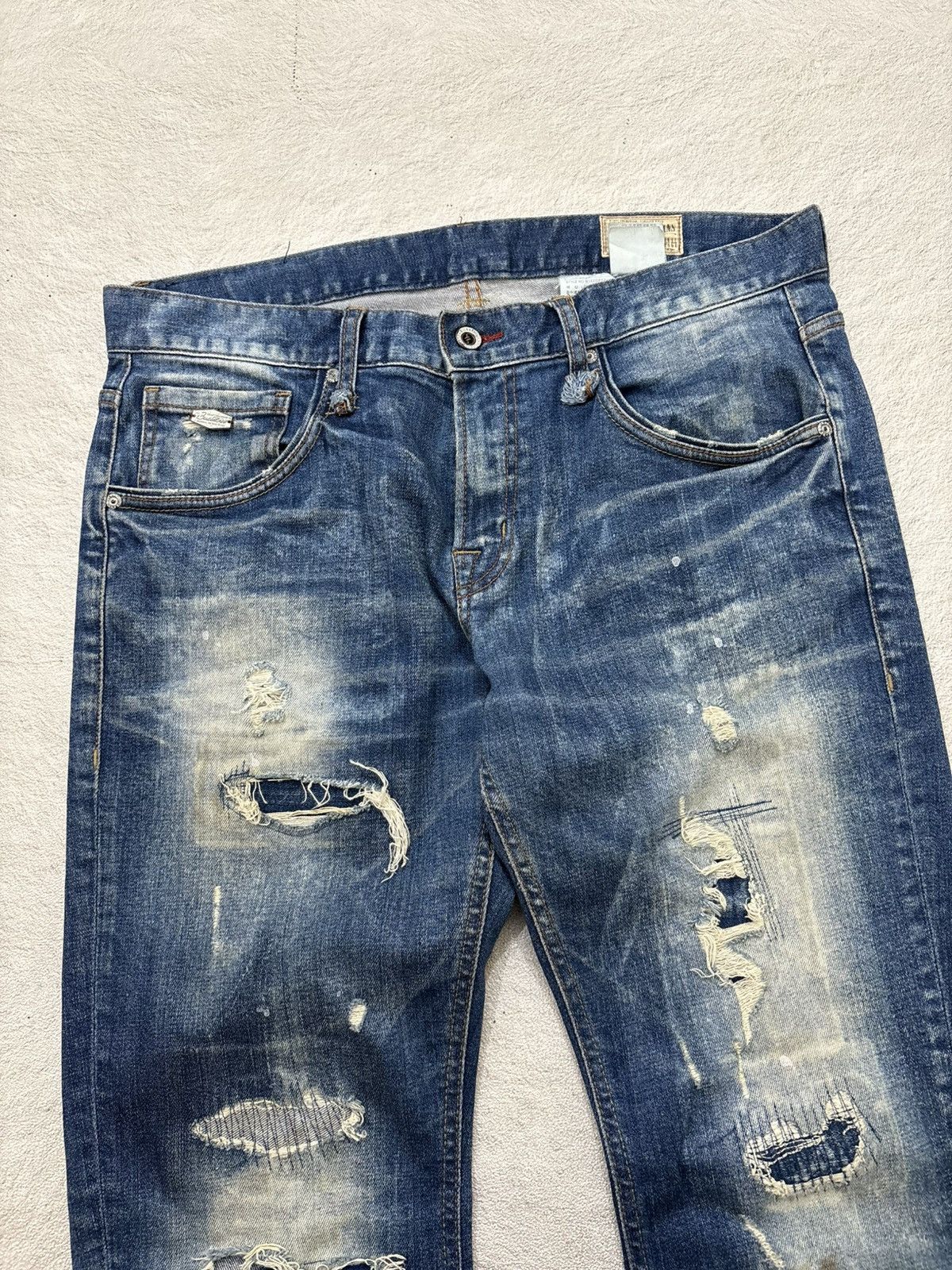 Kapital 2000s Buckaro Sasiko distrashed japan denim Size US 35 - 3 Thumbnail