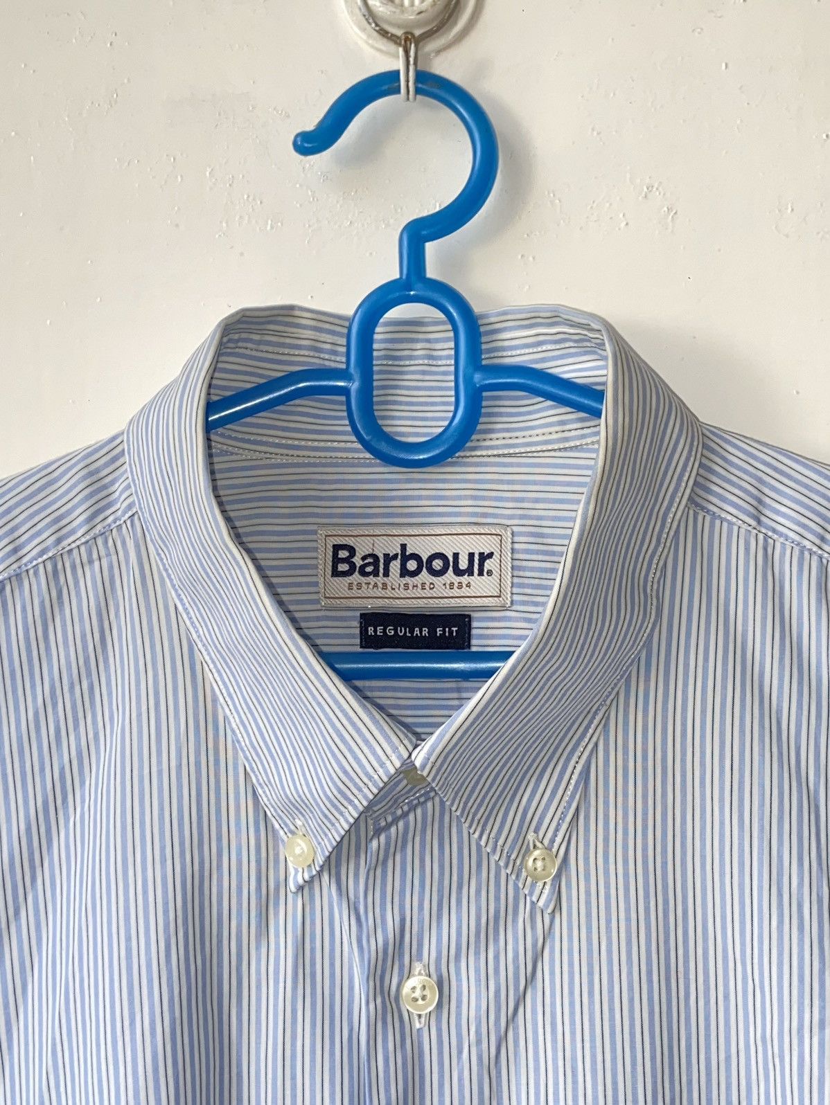 Barbour BARBOUR Blue Striped Shirt Size US XL / EU 56 / 4 - 5 Thumbnail