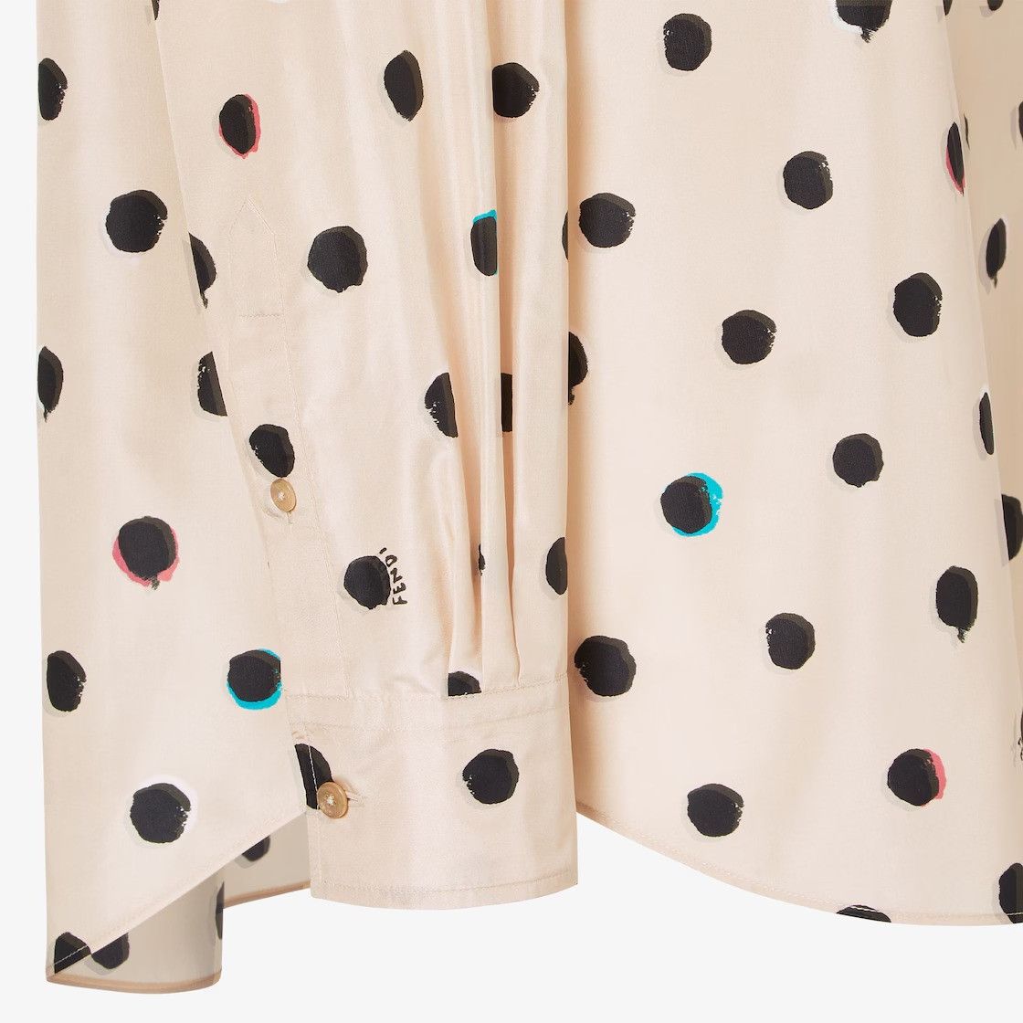 Fendi os11x0526 Falena Dots Silk Shirt in Pink/Black Size XS / US 0-2 / IT 36-38 - 2 Thumbnail