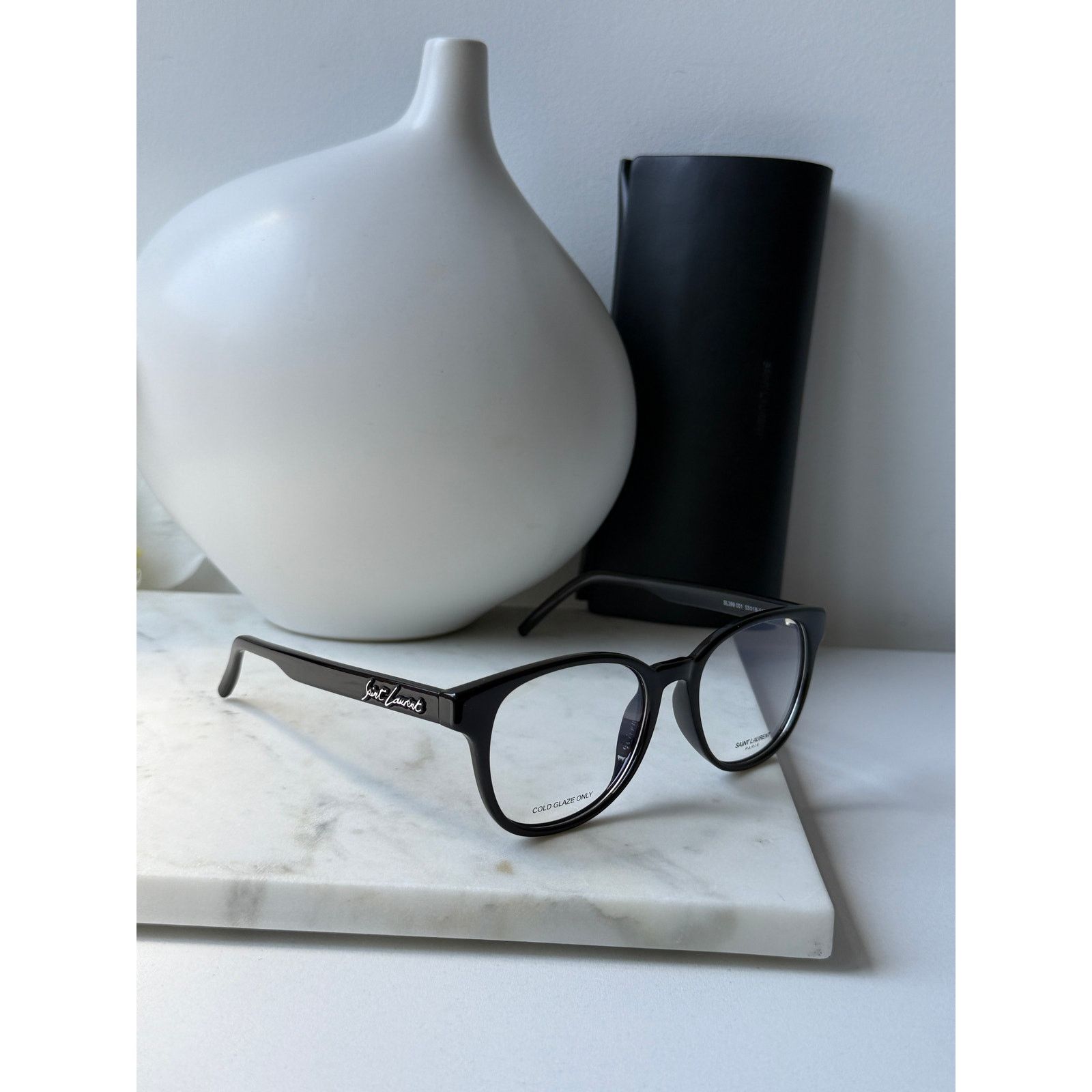 Saint Laurent Paris NEW Saint Laurent SL399 Black Silver Logo Eyeglasses Frames Size ONE SIZE - 2 Thumbnail