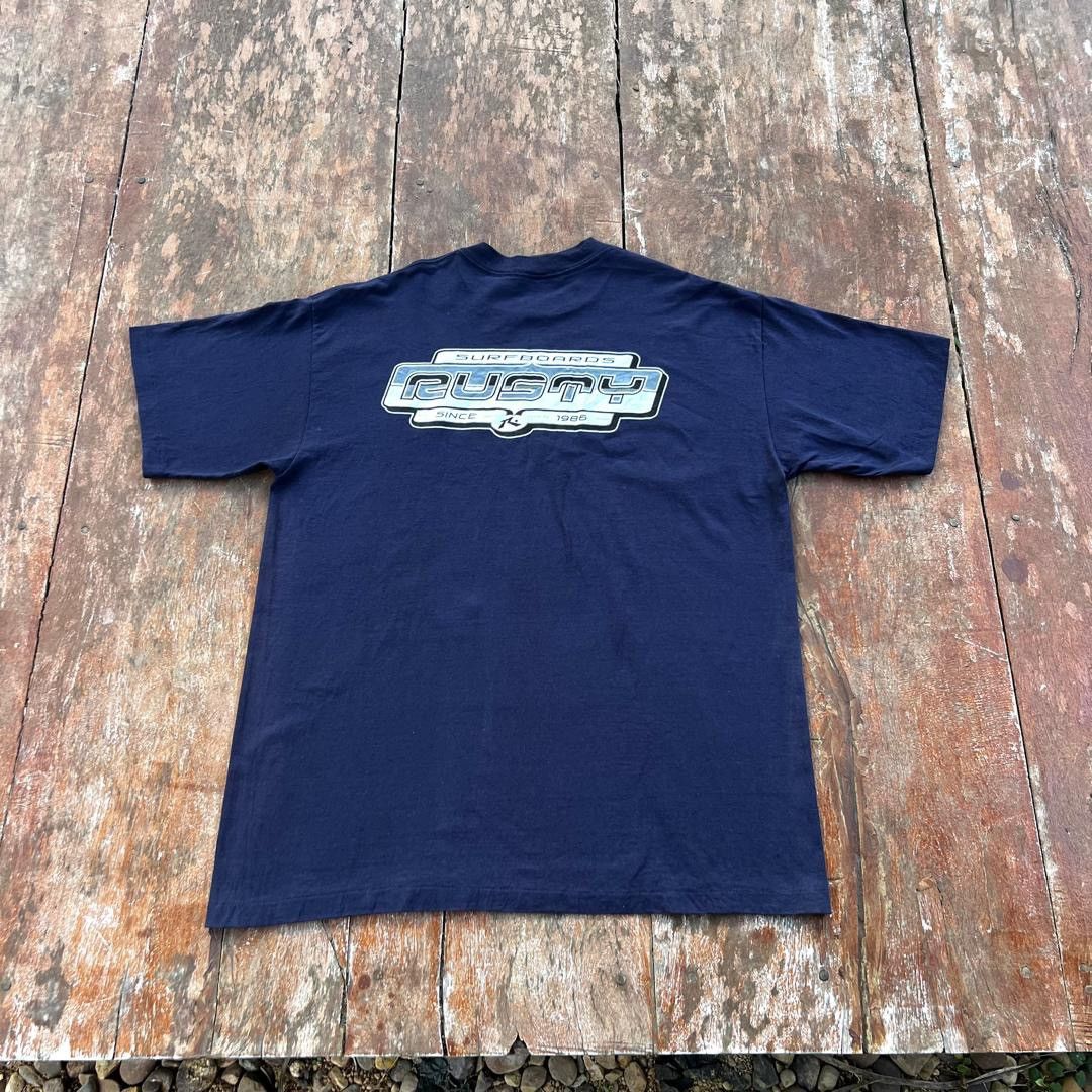 Rusty Vintage 90s Thrashed Faded Rusty Surfing T Shirt Size US XL / EU 56 / 4 - 1 Thumbnail
