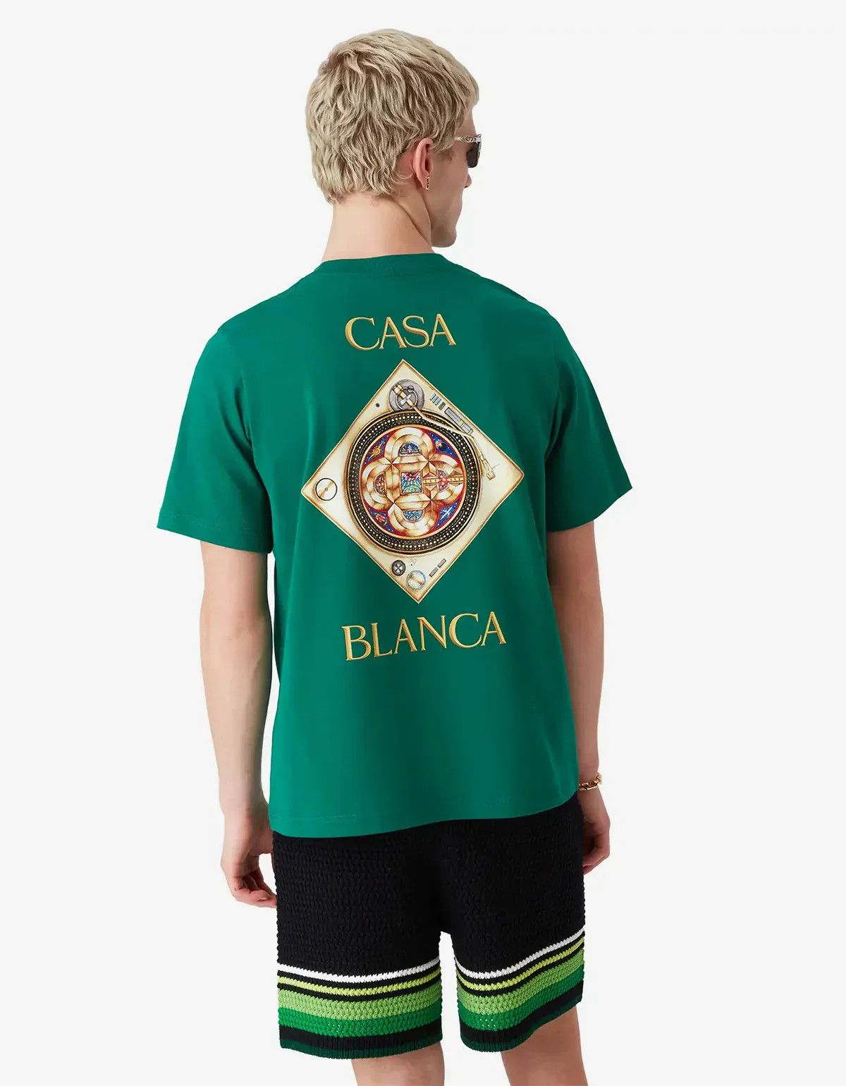 Casablanca Green Plafond Orne De Musique Short SleeveT‑Shirt