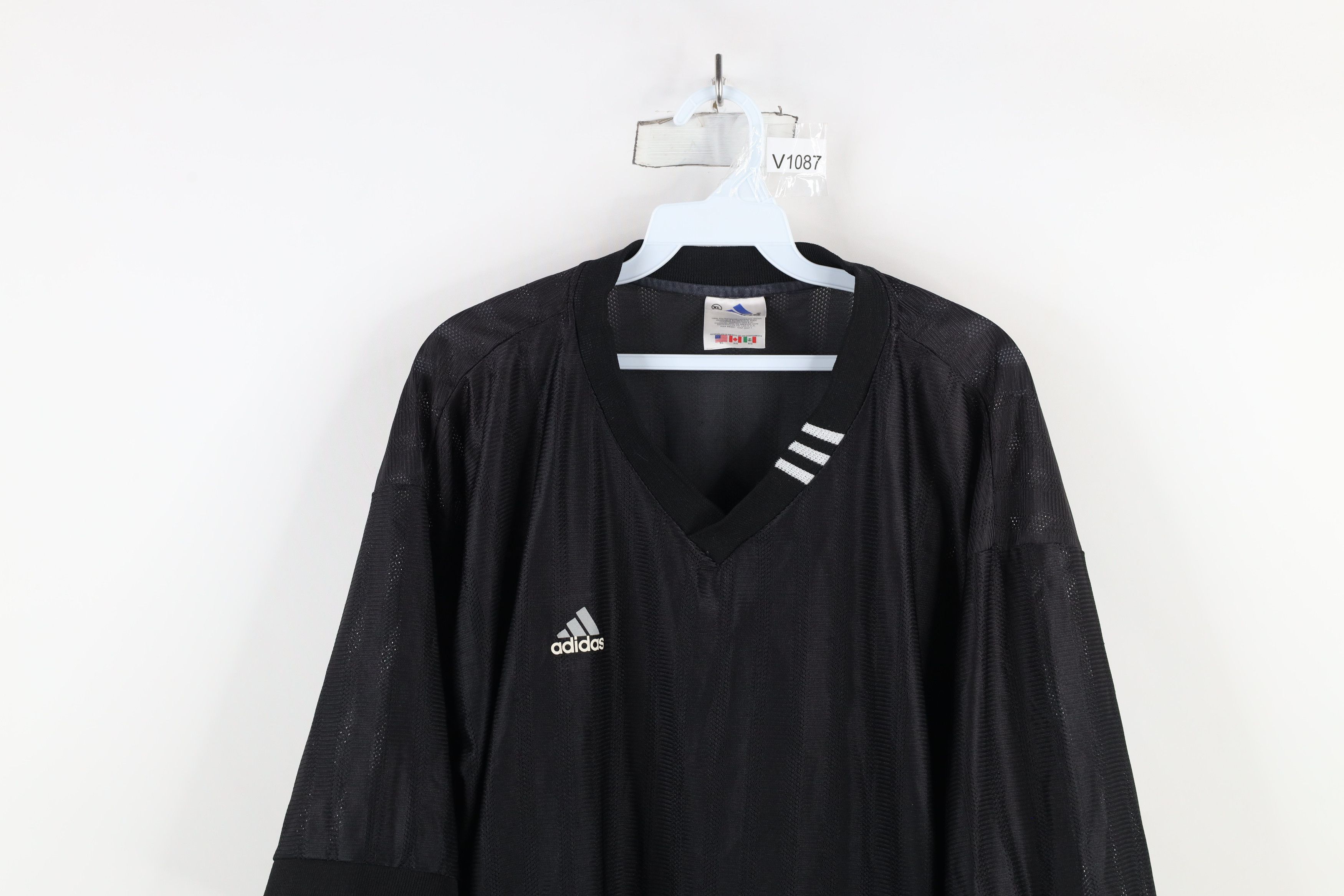 Adidas × Vintage Vintage 90s Adidas Striped Mesh Futbol Soccer Jersey T-Shirt Size US XL / EU 56 / 4 - 2 Thumbnail