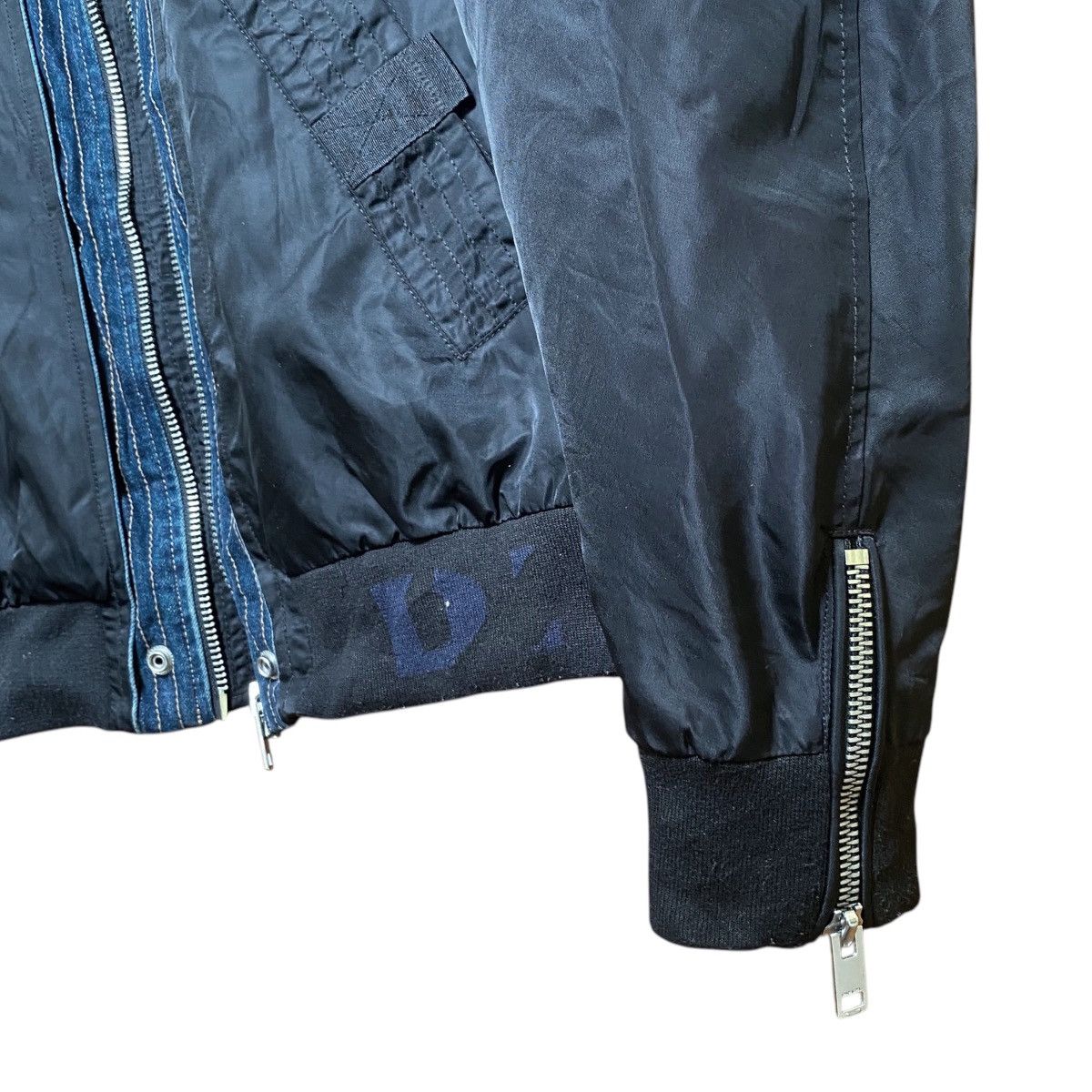 Diesel 💥DIESEL BLACK BIKER BOMBER JACKET Size US XL / EU 56 / 4 - 3 Thumbnail