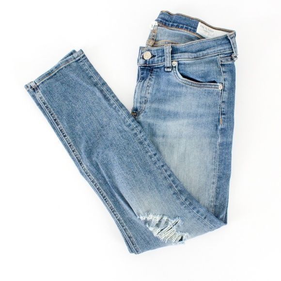 Rag & Bone Rag & Bone Capri Skinny Distressed Jeans Size 29" - 2 Thumbnail