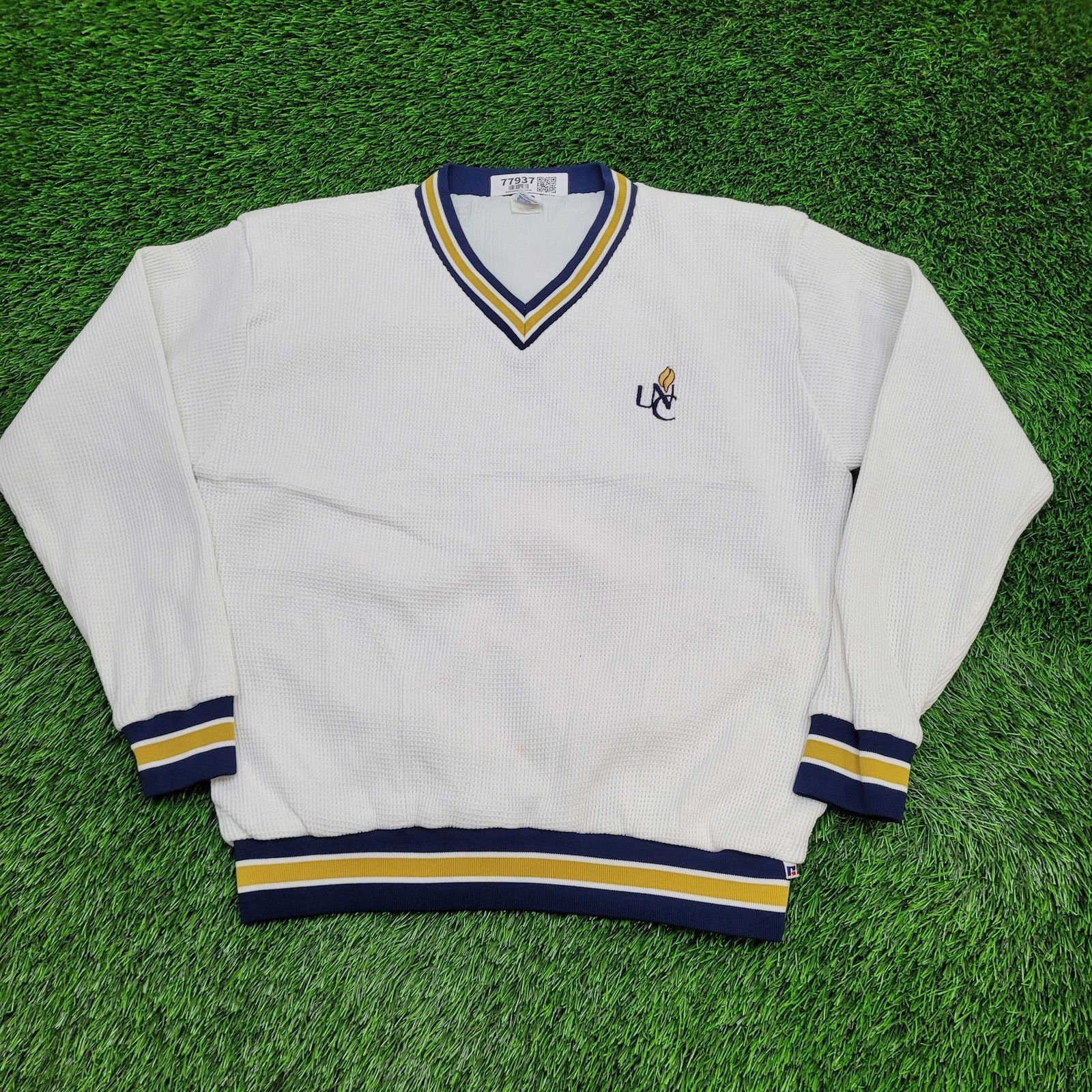 Russell Athletic Vintage 80s Russell Athletic Sweatshirt Women L 22x26 Waffle Size L / US 10 / IT 46 - 1 Thumbnail