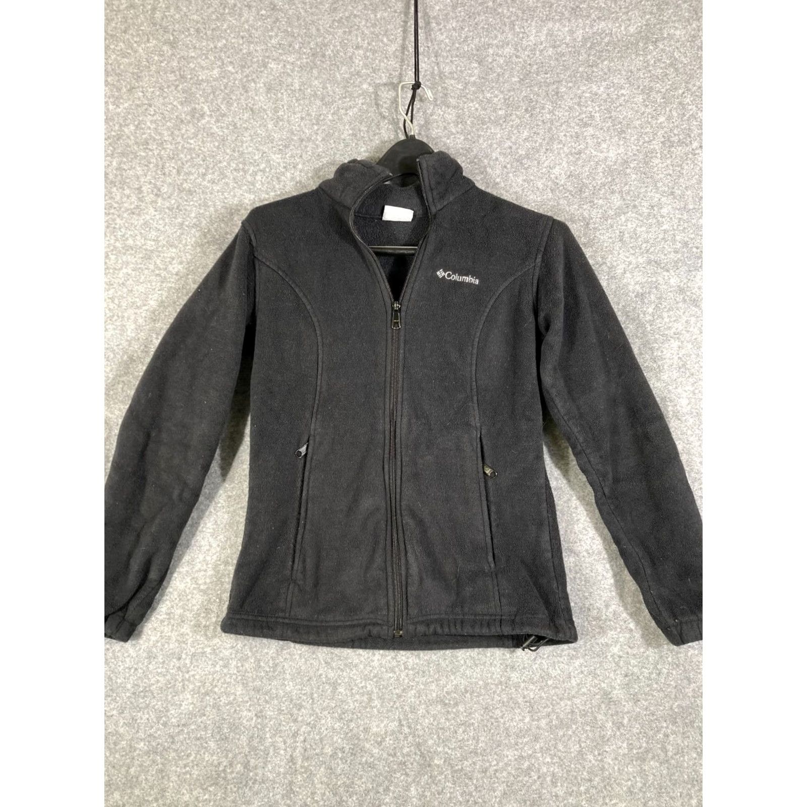 Vintage Columbia Coat Jacket Womens Medium Black Fleece Full Zip Outdoor Long Sleeve Pockets Logo Jacket Size M / US 6-8 / IT 42-44 - 2 Thumbnail