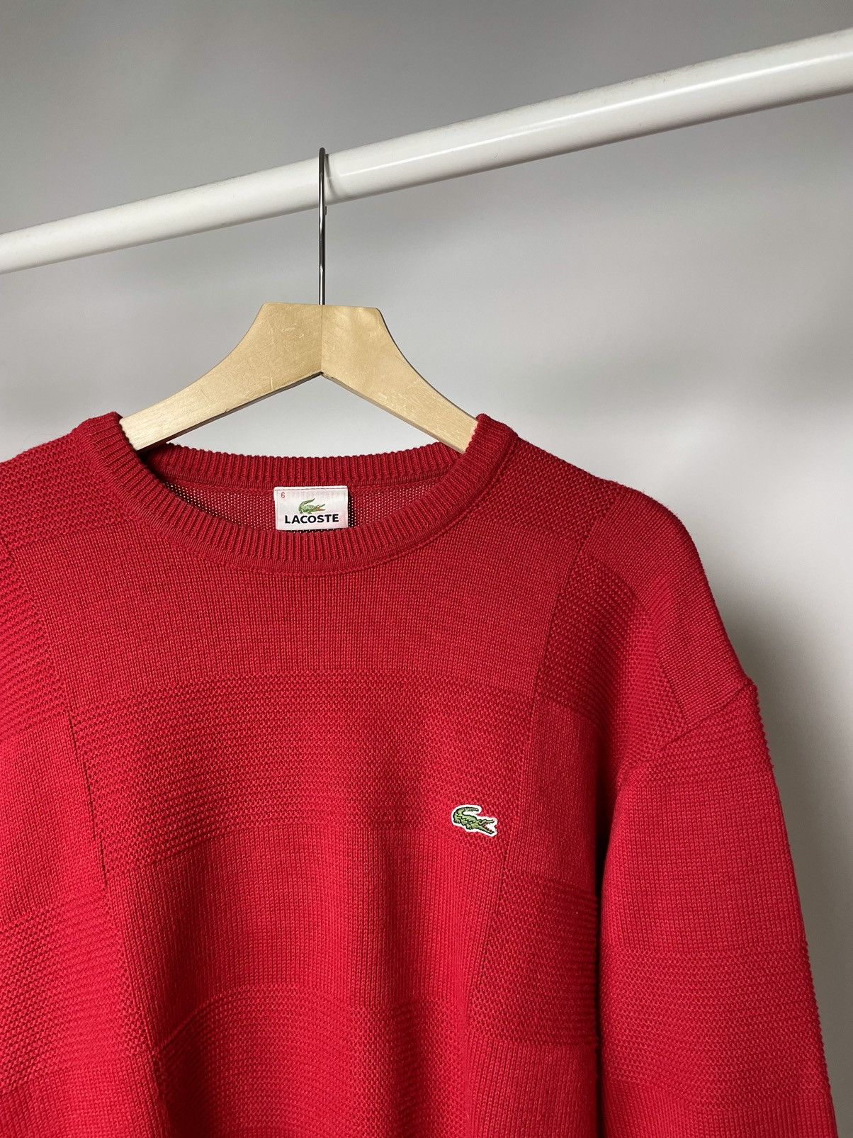 Lacoste Lacoste Vintage Red Knitted Pattern Sweater Sweatshirt Size US L / EU 52-54 / 3 - 4 Thumbnail