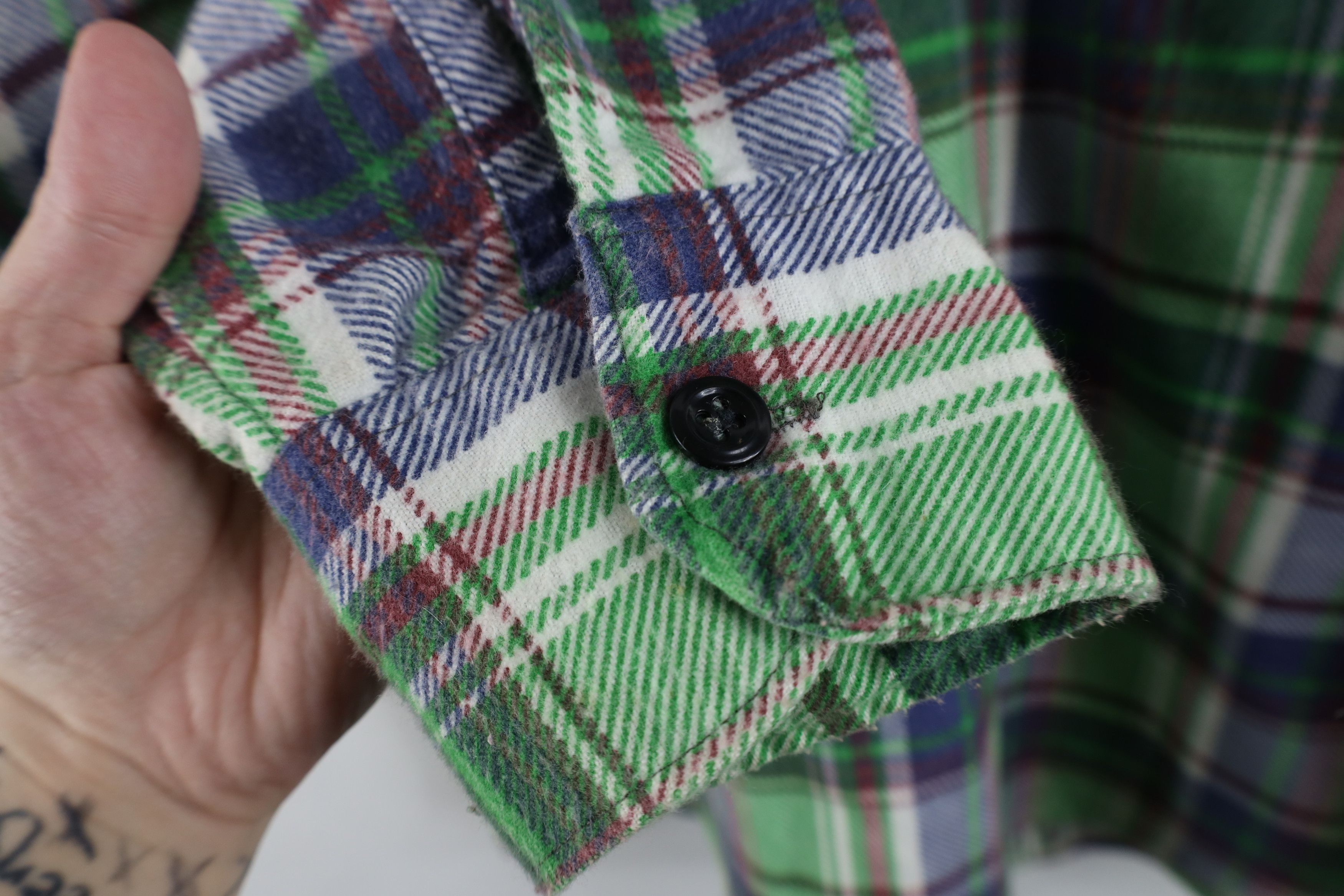 Vintage Vintage 70s Streetwear Flannel Collared Polo Shirt Plaid USA Size US M / EU 48-50 / 2 - 5 Thumbnail