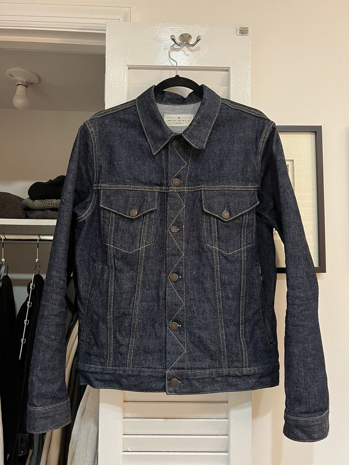 image of Imogene Willie Wilkins Jacket In Rigid Indigo in Navy, Men's (Size Medium)