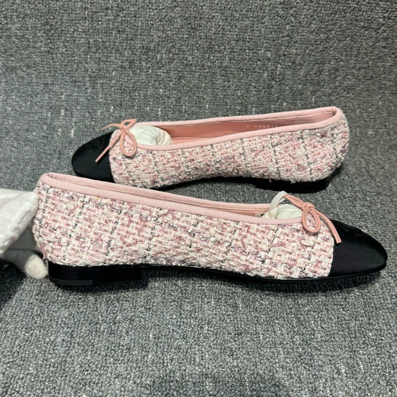 Chanel Chanel Pink coarse flower bow flat shoes Size US 7.5 / IT 37.5 - 4 Thumbnail