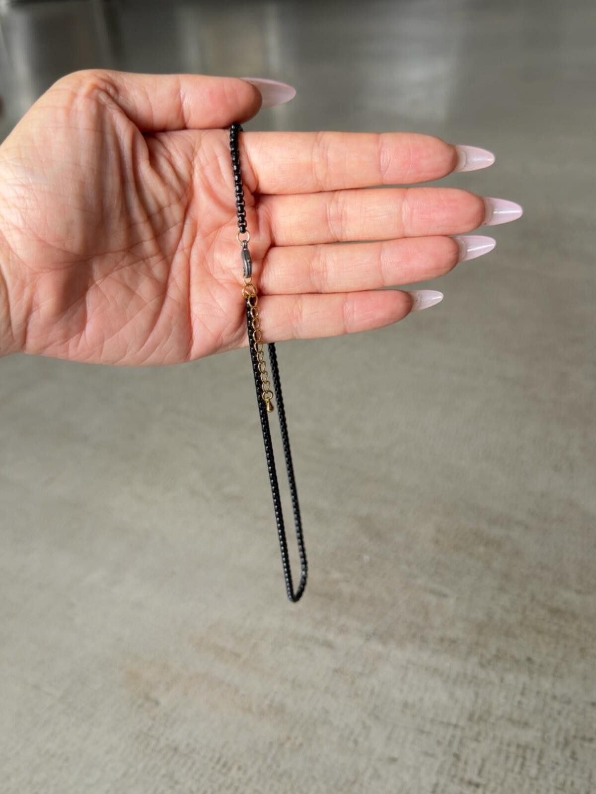 Zara Black Box Chain Necklace / Gold Extender / Minimal Jewelry Size ONE SIZE - 3 Thumbnail