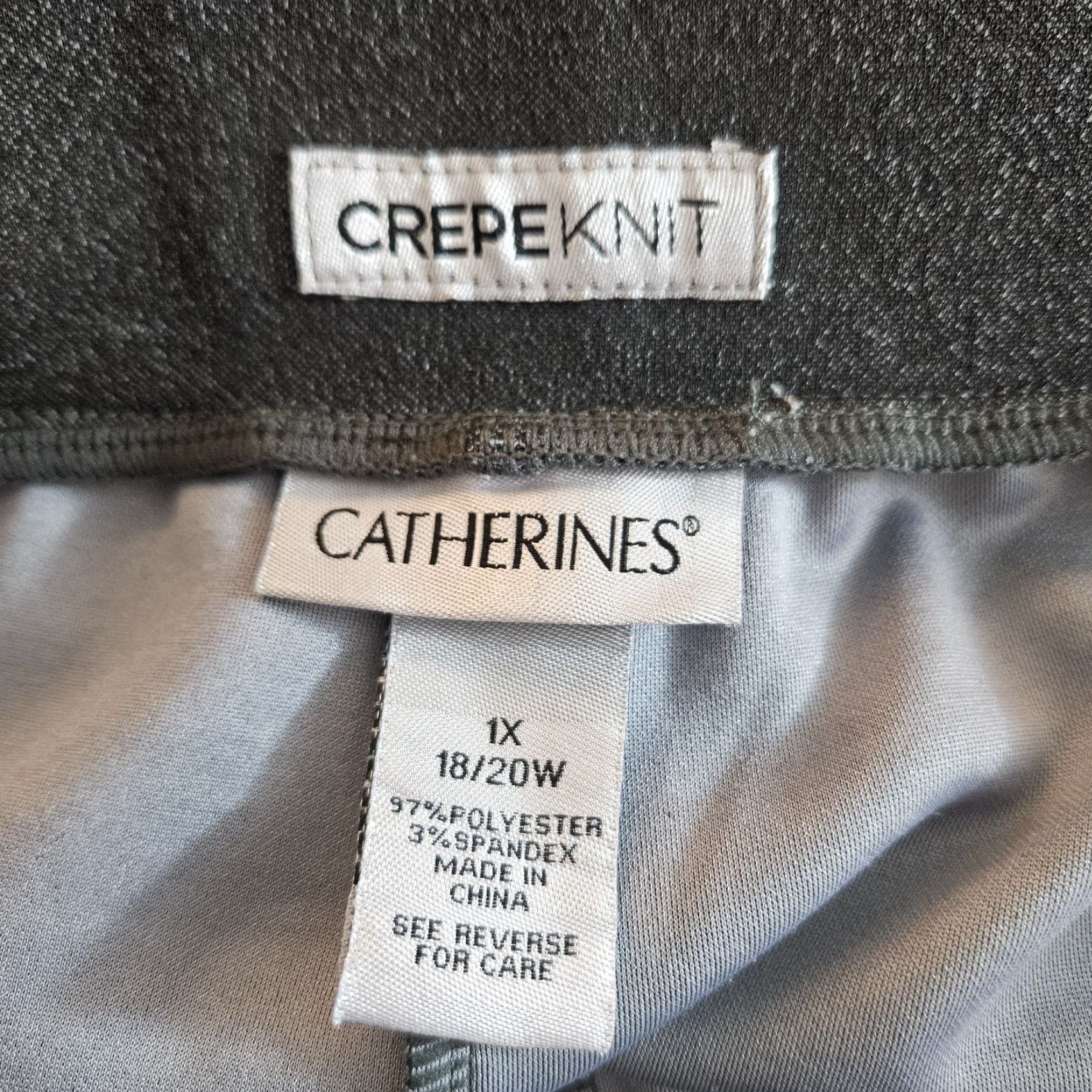 Vintage Catherines Womens Crepe Knit Pants Sz 1X Gray High Rise Pull On Size 40" / US 18 - 6 Thumbnail