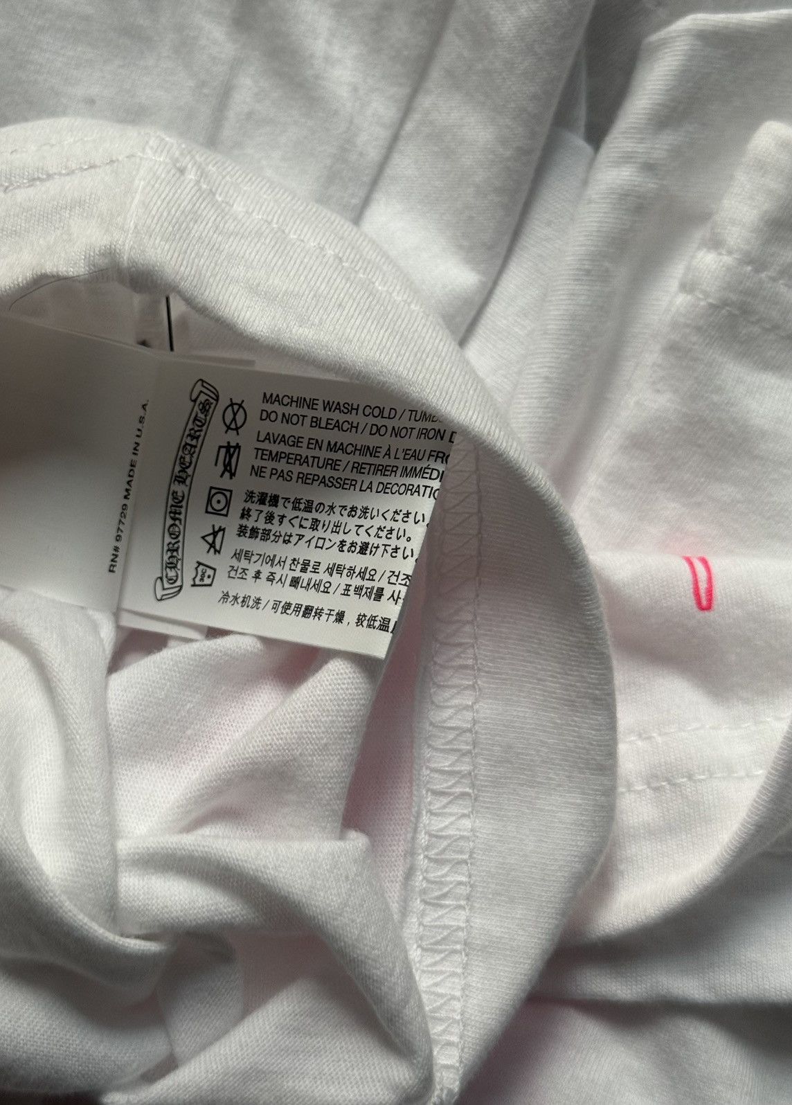 Chrome Hearts Chrome Hearts x Foti Logo Long Sleeve Tee Shirt White Pink Size US M / EU 48-50 / 2 - 3 Thumbnail