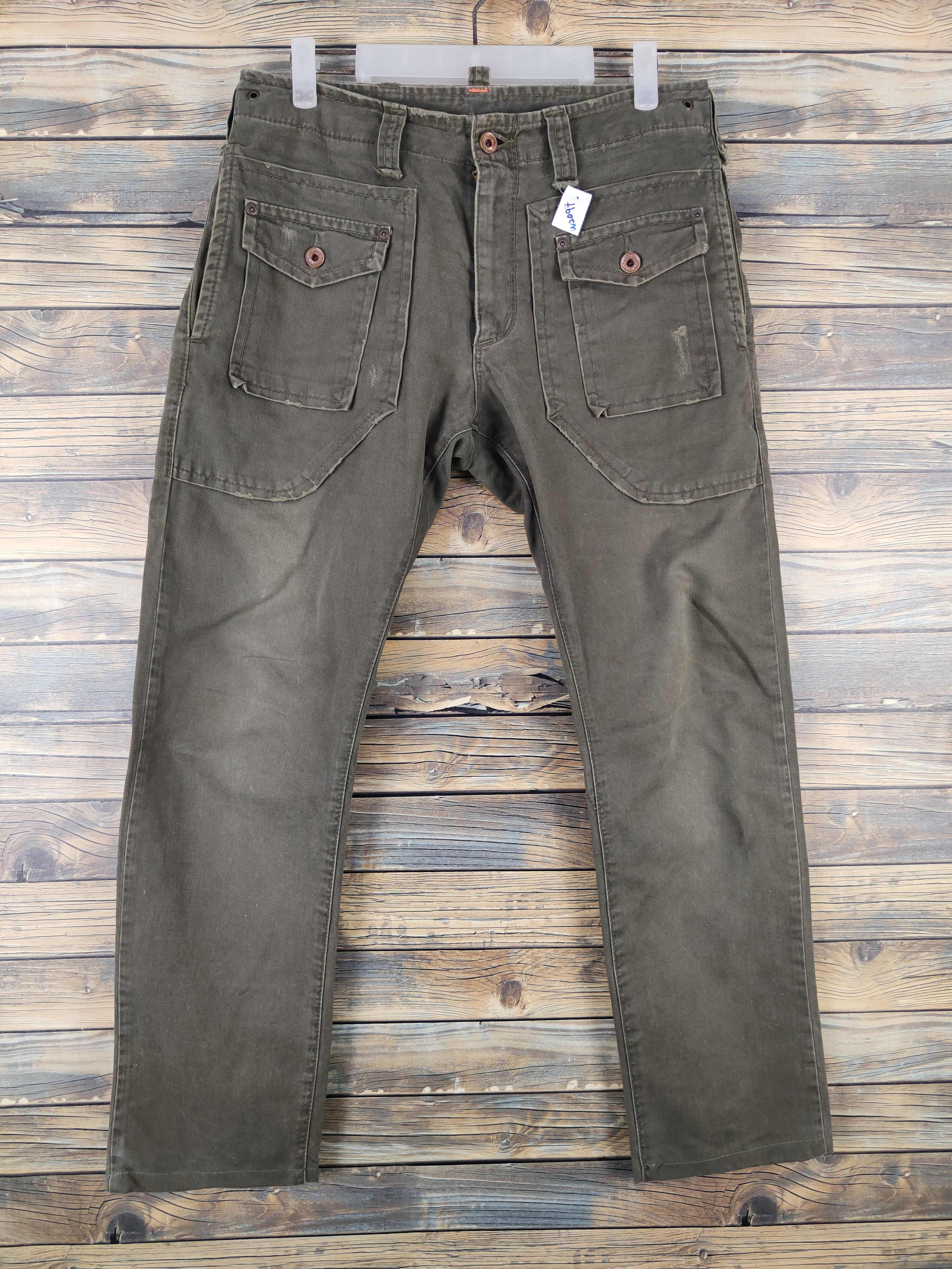 Japanese Brand Edwin Olive Multipocket utility tactical Casual Pants #W2097 Size US 31 - 1 Thumbnail