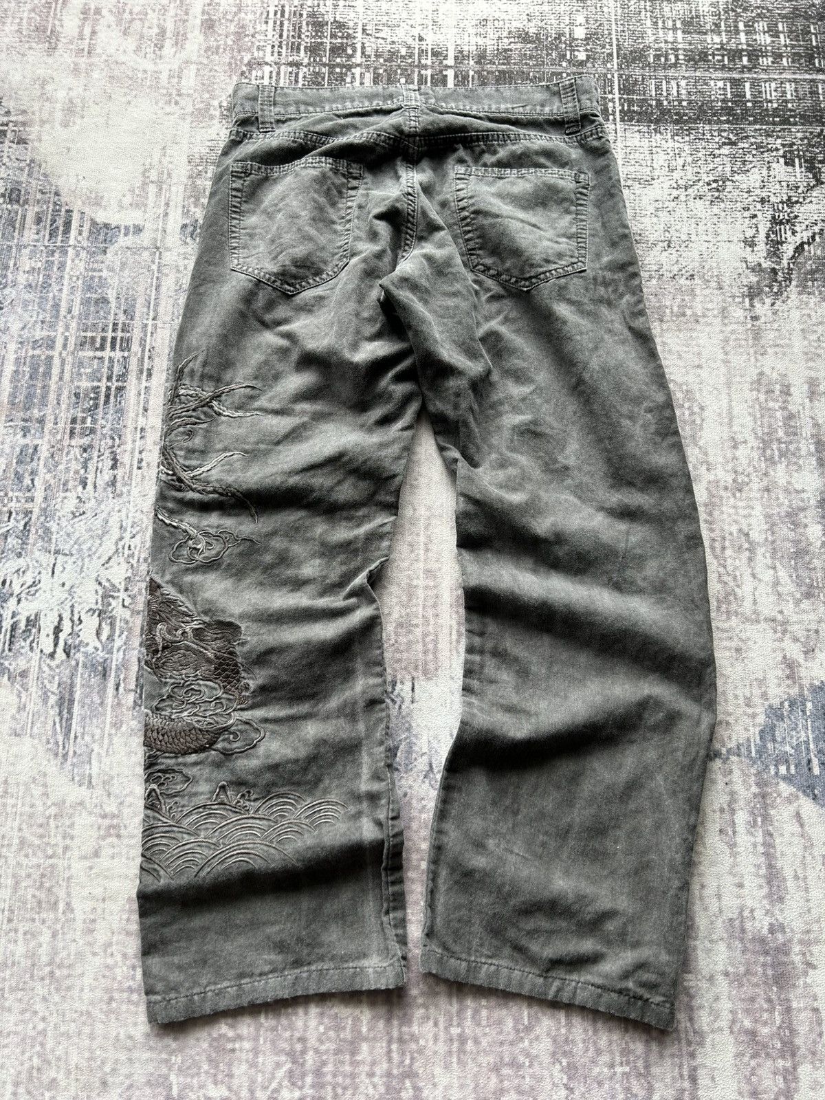 5351 POUR LES HOMMES 5351 Pour Hommes Embroidery Dragon Pants Size US 30 / EU 46 - 5 Thumbnail