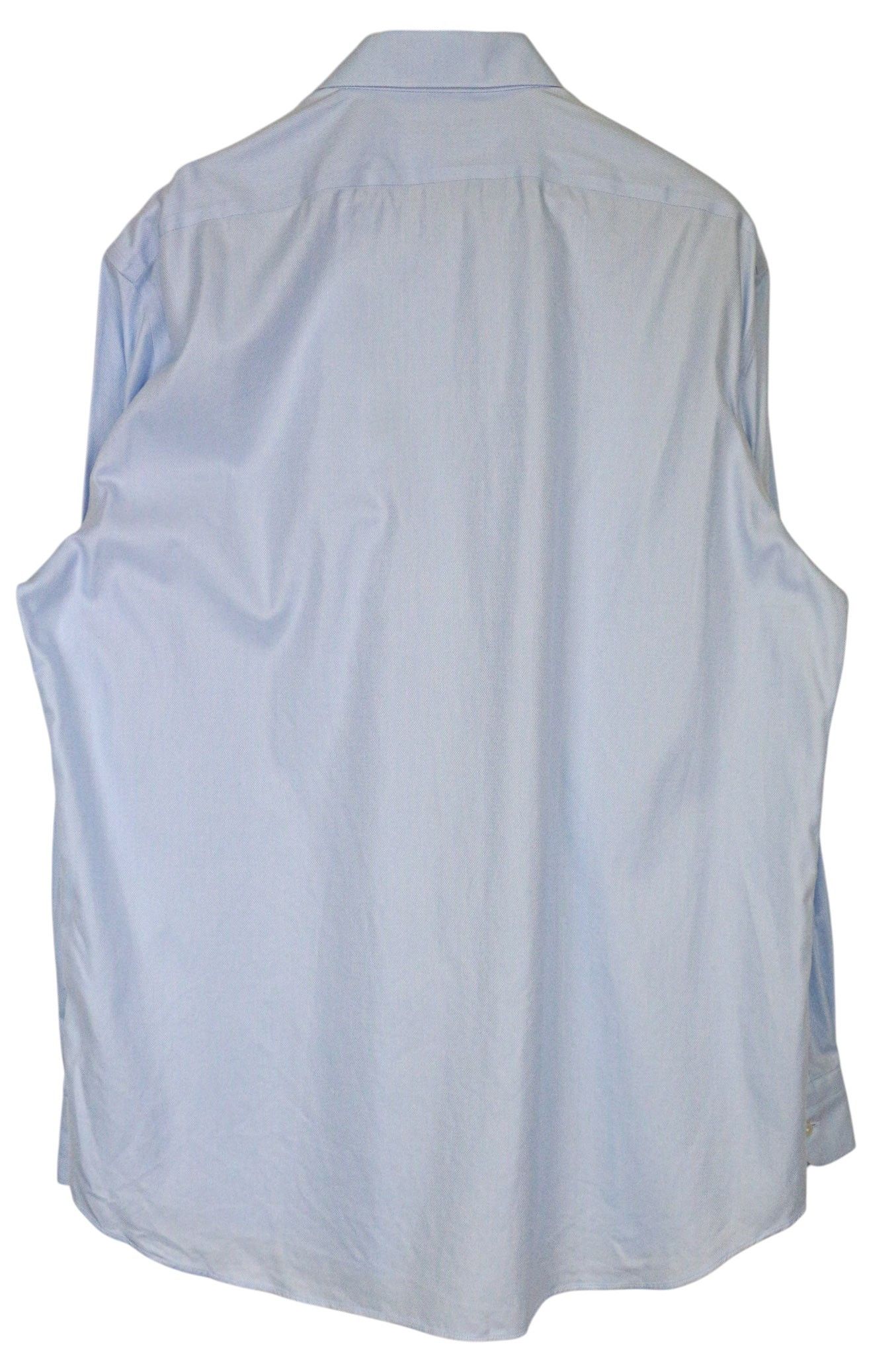 Suitsupply 45/17 3/4 Slim Blue Cotton Long Sleeve Shirt 79170 Size 44R - 10 Thumbnail