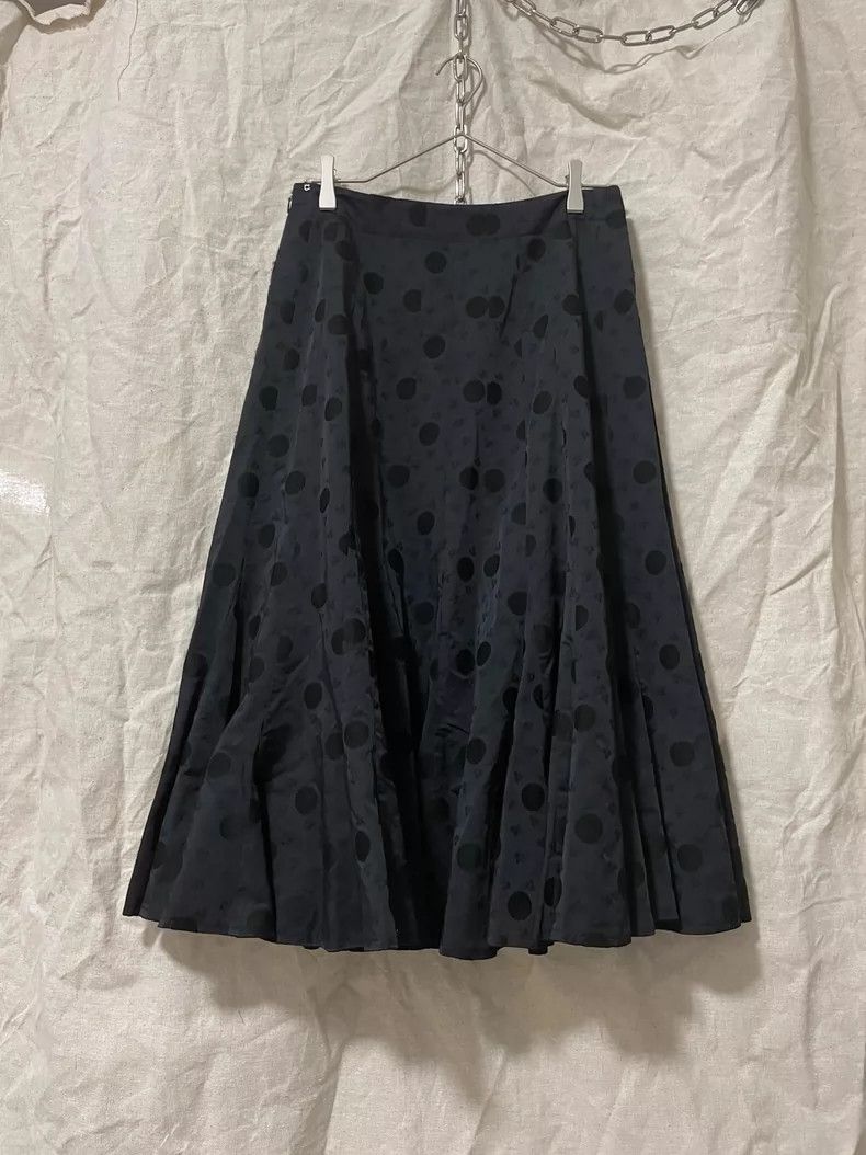 Comme des Garcons Comme des Garcons size M Polka Dot Dark Water Wave Skirt L Size 23" - 2 Thumbnail