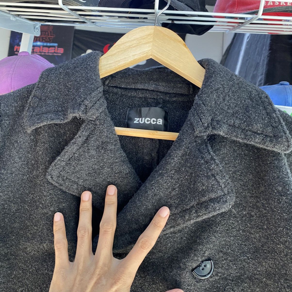 CABANE de ZUCCa × Issey Miyake × Japanese Brand Issey Miyake Cabane De ZUCCA Issey Wool Pea Coat Womens Size S / US 4 / IT 40 - 9 Thumbnail