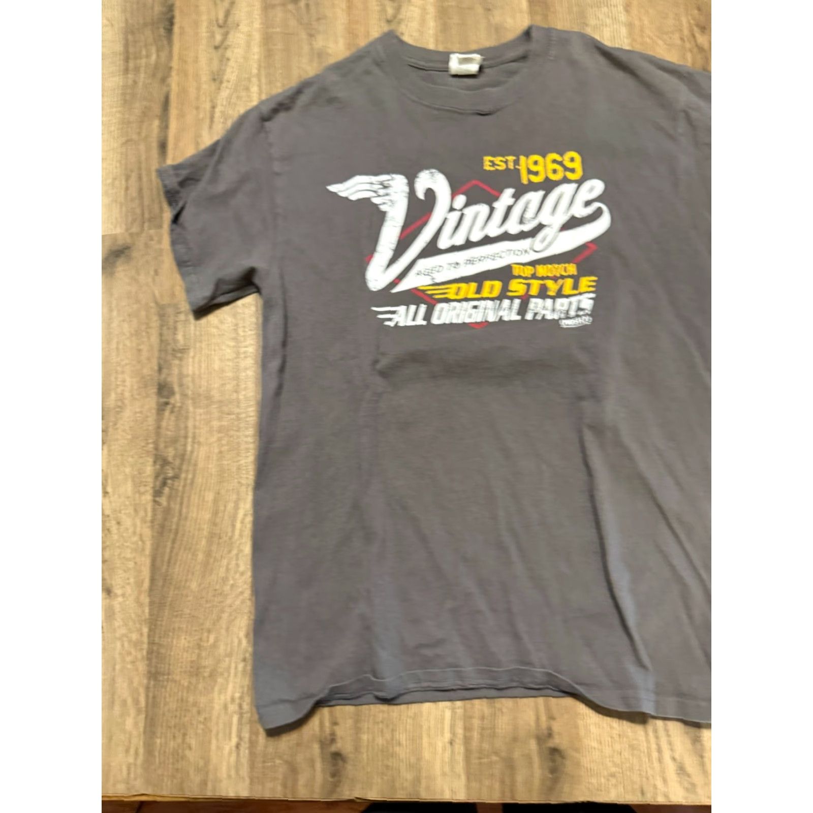 Gildan Gildan Shirt Men M Grey White Yellow Red Vintage 1969 T-Shirt Crew Neck Short Sleeve Cotton Size US M / EU 48-50 / 2 - 3 Thumbnail
