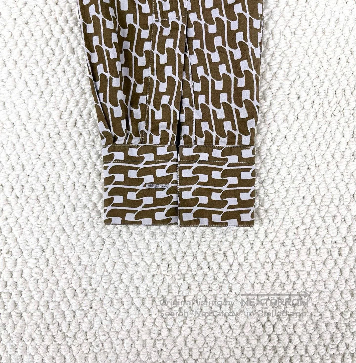 Hermes Hermes Brown H Logo Print Shirt. Size US M / EU 48-50 / 2 - 6 Thumbnail