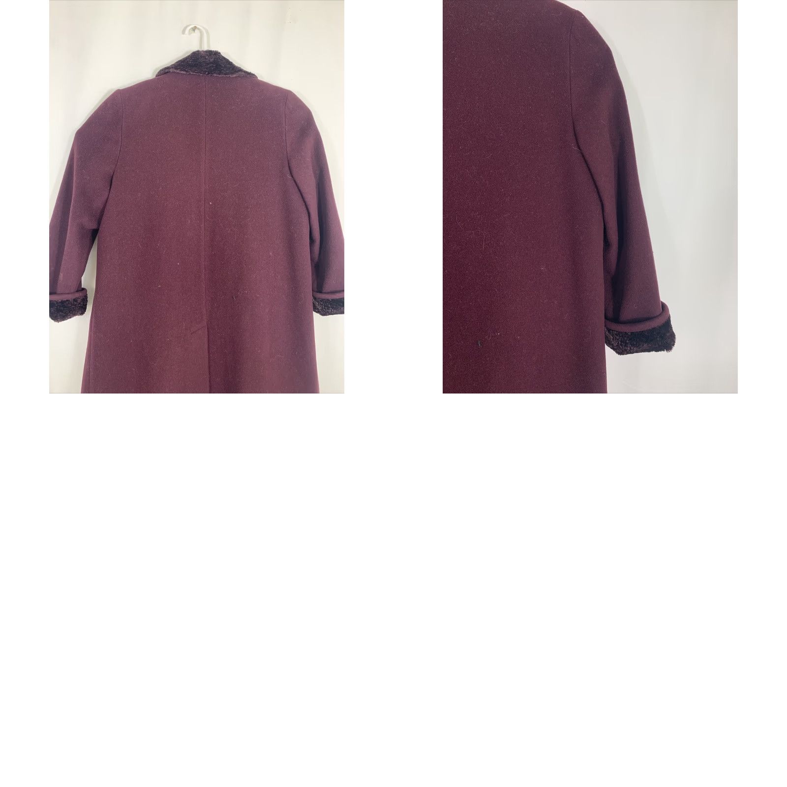Velvet VINTAGE Alorna Coat Eveningwear Wool 12P Petite 1980s Purple Long Velvet Trim Duster Ladies Size XL / US 12-14 / IT 48-50 - 10 Thumbnail
