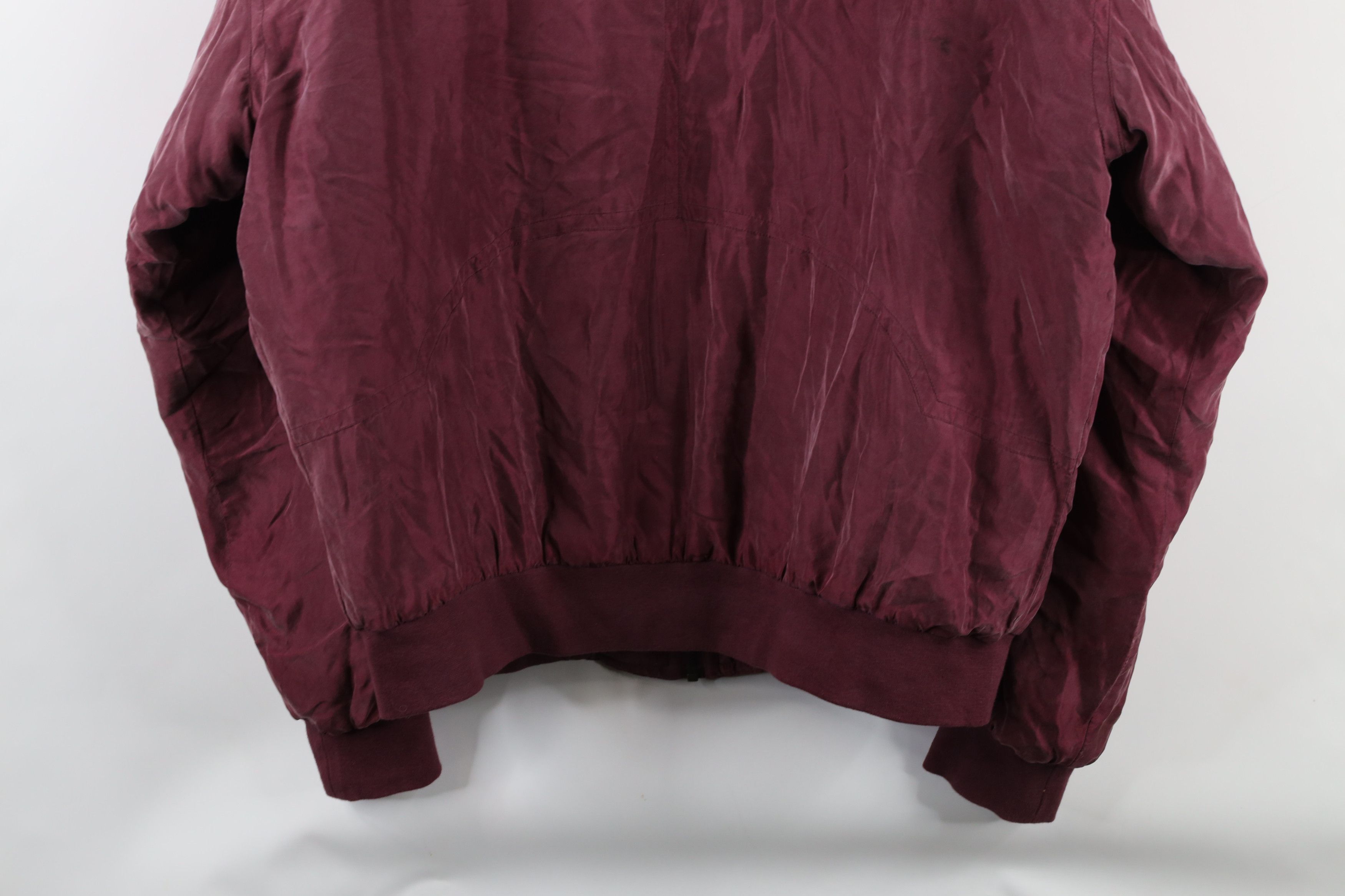 Vintage Vintage 90s Streetwear Quilted Silk Bomber Jacket Maroon Size US M / EU 48-50 / 2 - 15 Thumbnail