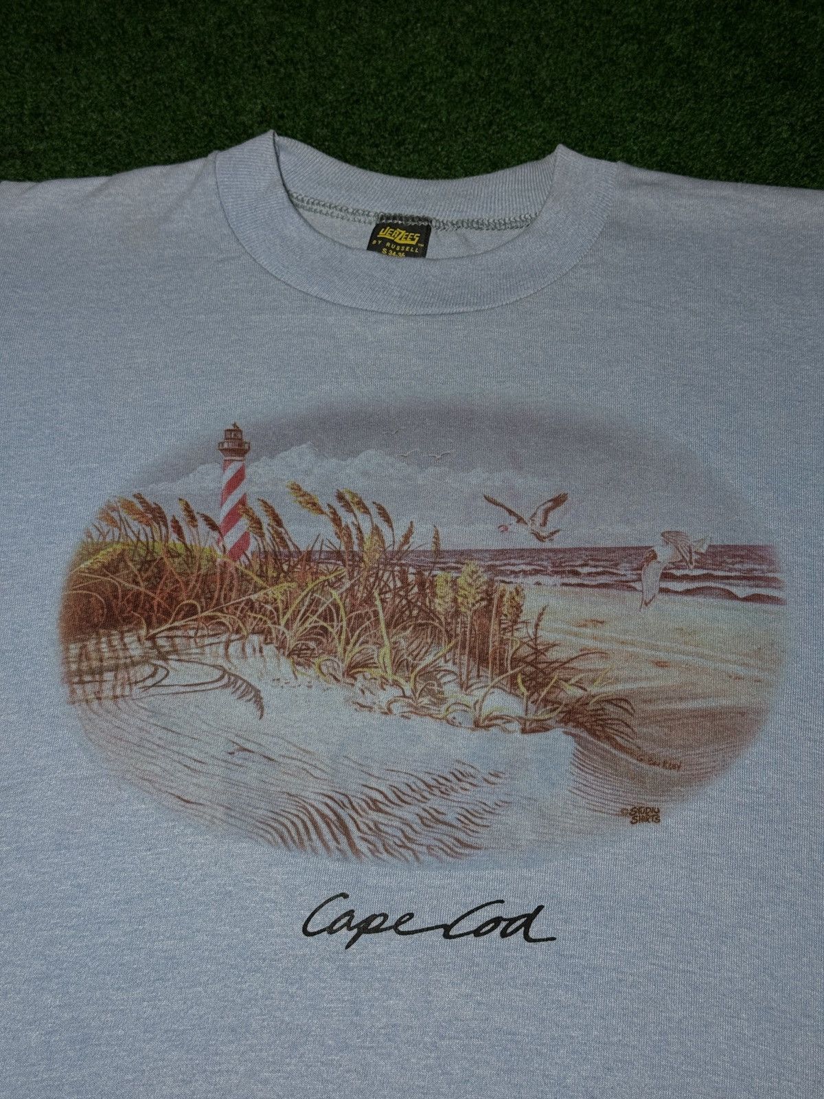 Jerzees × Vintage Vintage 80s Cape Cod Massachusetts Retro Lighthouse T Shirt Size US S / EU 44-46 / 1 - 2 Thumbnail