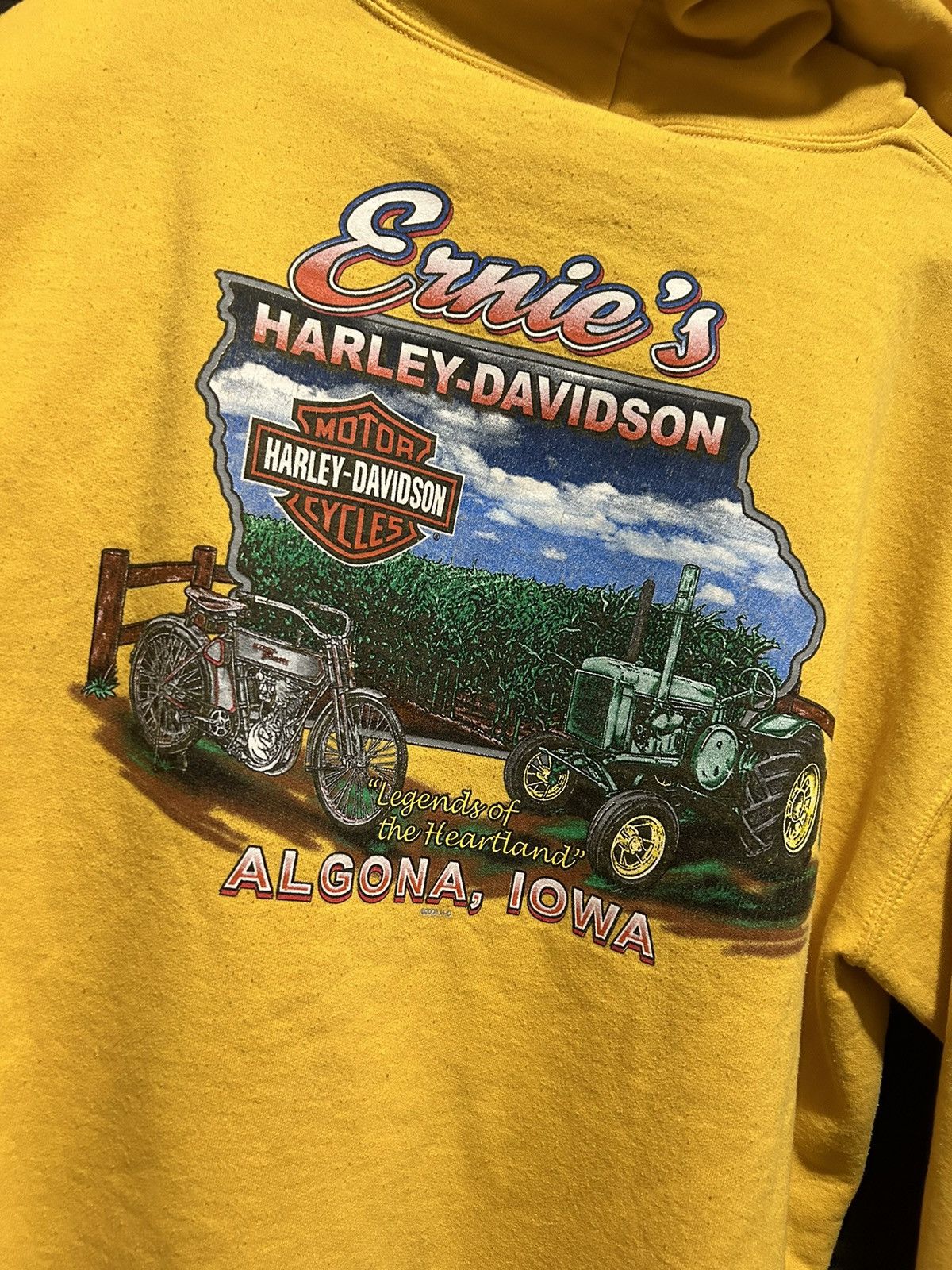 Harley Davidson Vintage Y2K Harley Davidson Yellow Iowa Mens L Hoodie Size US L / EU 52-54 / 3 - 8 Thumbnail