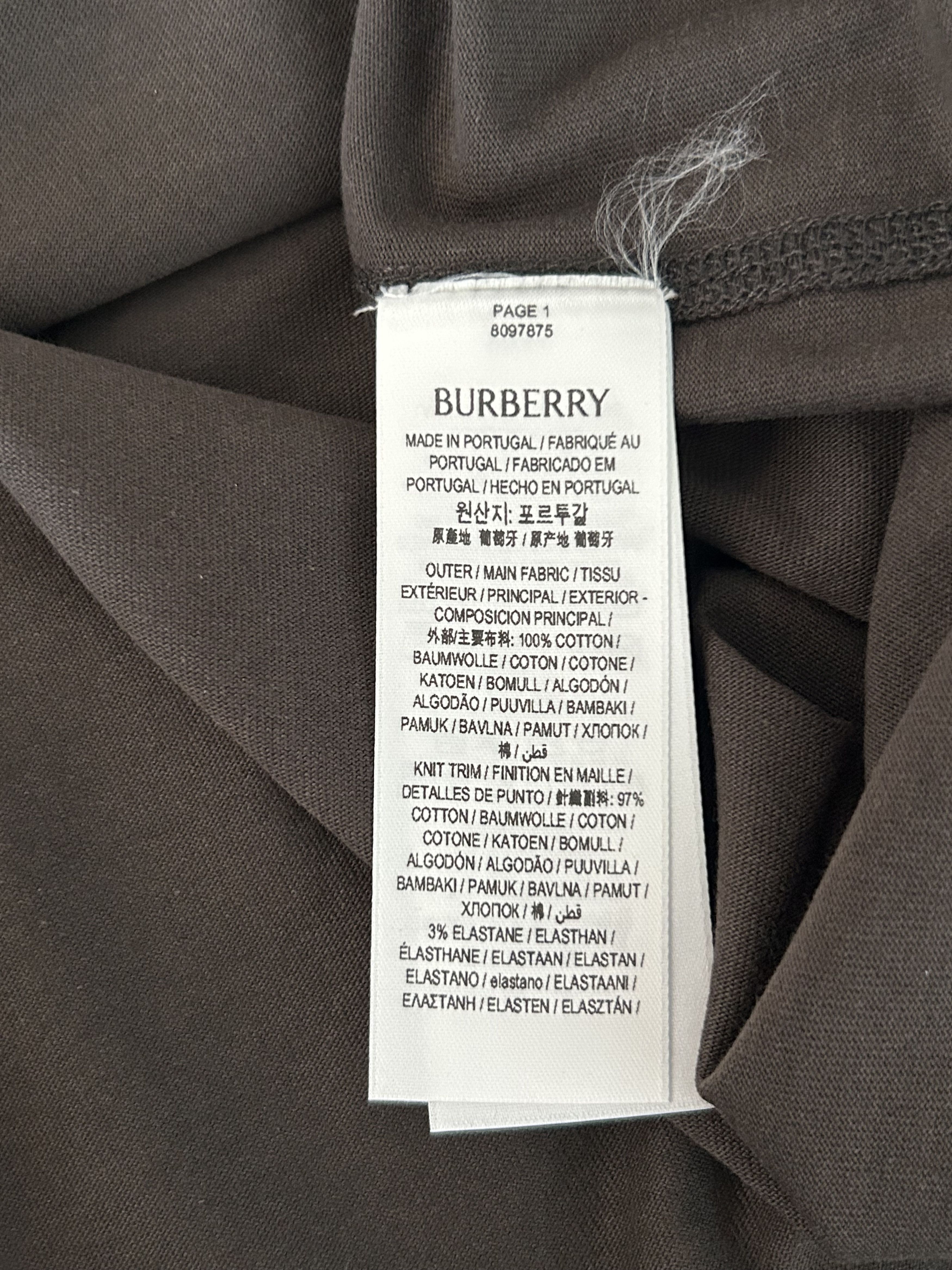 Burberry Burberry Brown Embroidered Logo T-Shirt Size US L / EU 52-54 / 3 - 4 Thumbnail