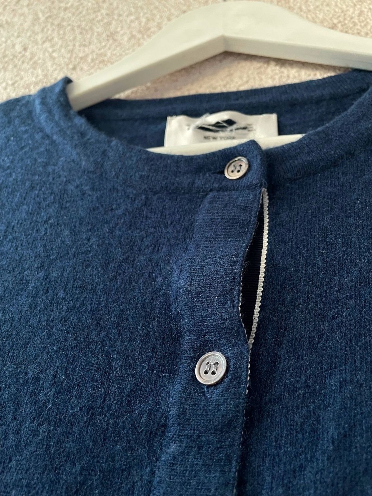Thom Browne Thom Browne Blue Merino Wool Warm Cardigan Size M Stripe Arm Size M / US 6-8 / IT 42-44 - 7 Thumbnail