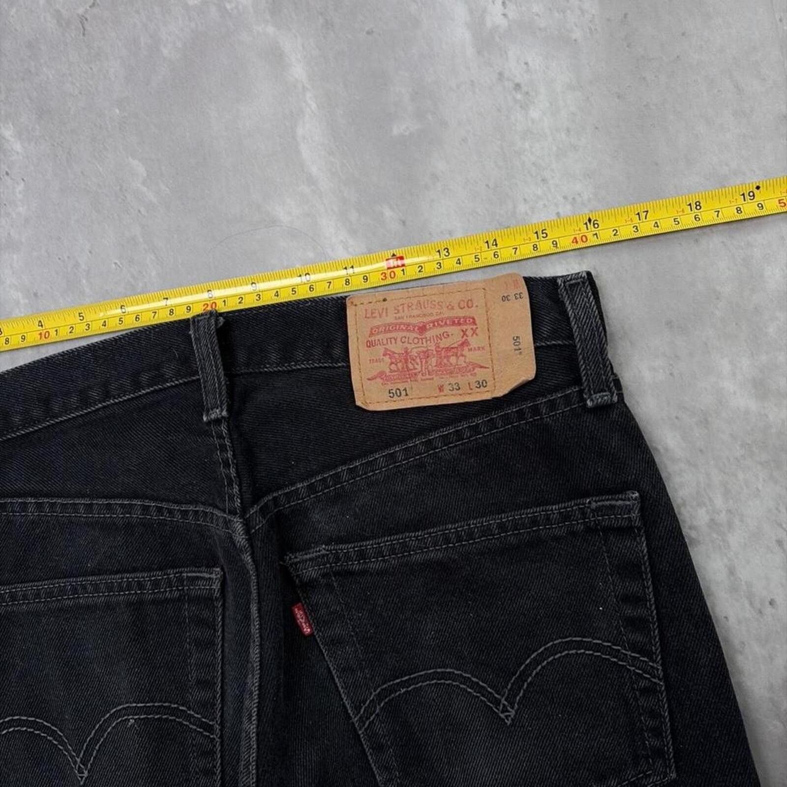 Levi's Vintage Black Levi’s 501 Grunge Straight Denim Jeans Size US 32 / EU 48 - 6 Thumbnail